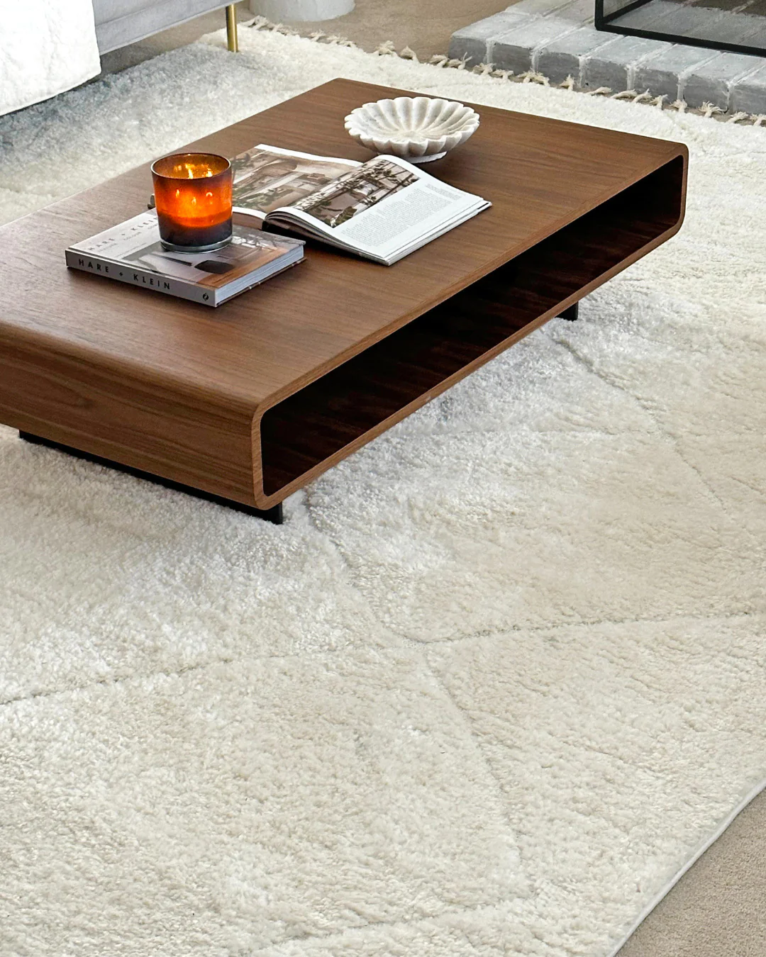 Calypso Ivory Cream Textured Tribal Tassel Rug - Image 11