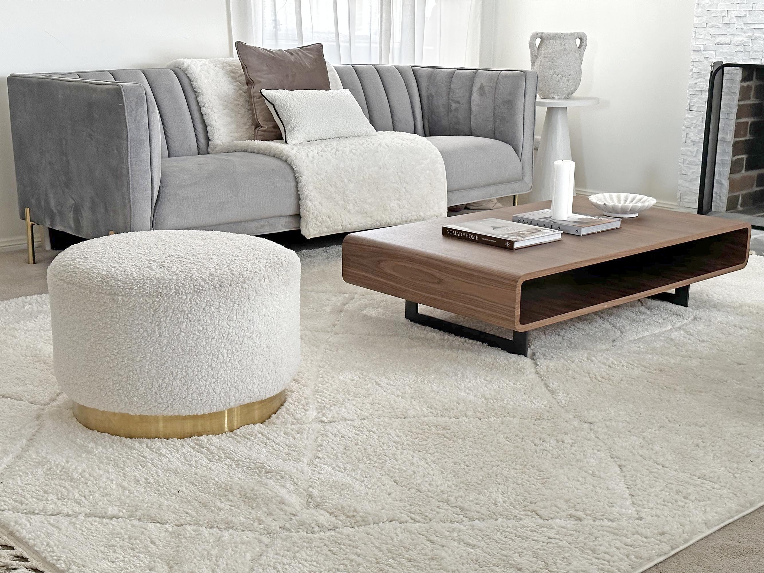 Calypso Ivory Cream Textured Tribal Tassel Rug - Image 16
