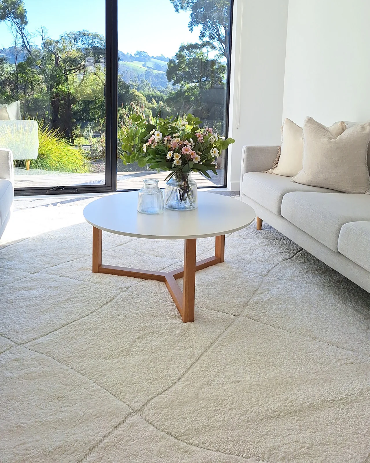 Calypso Ivory Cream Textured Tribal Tassel Rug - Image 4