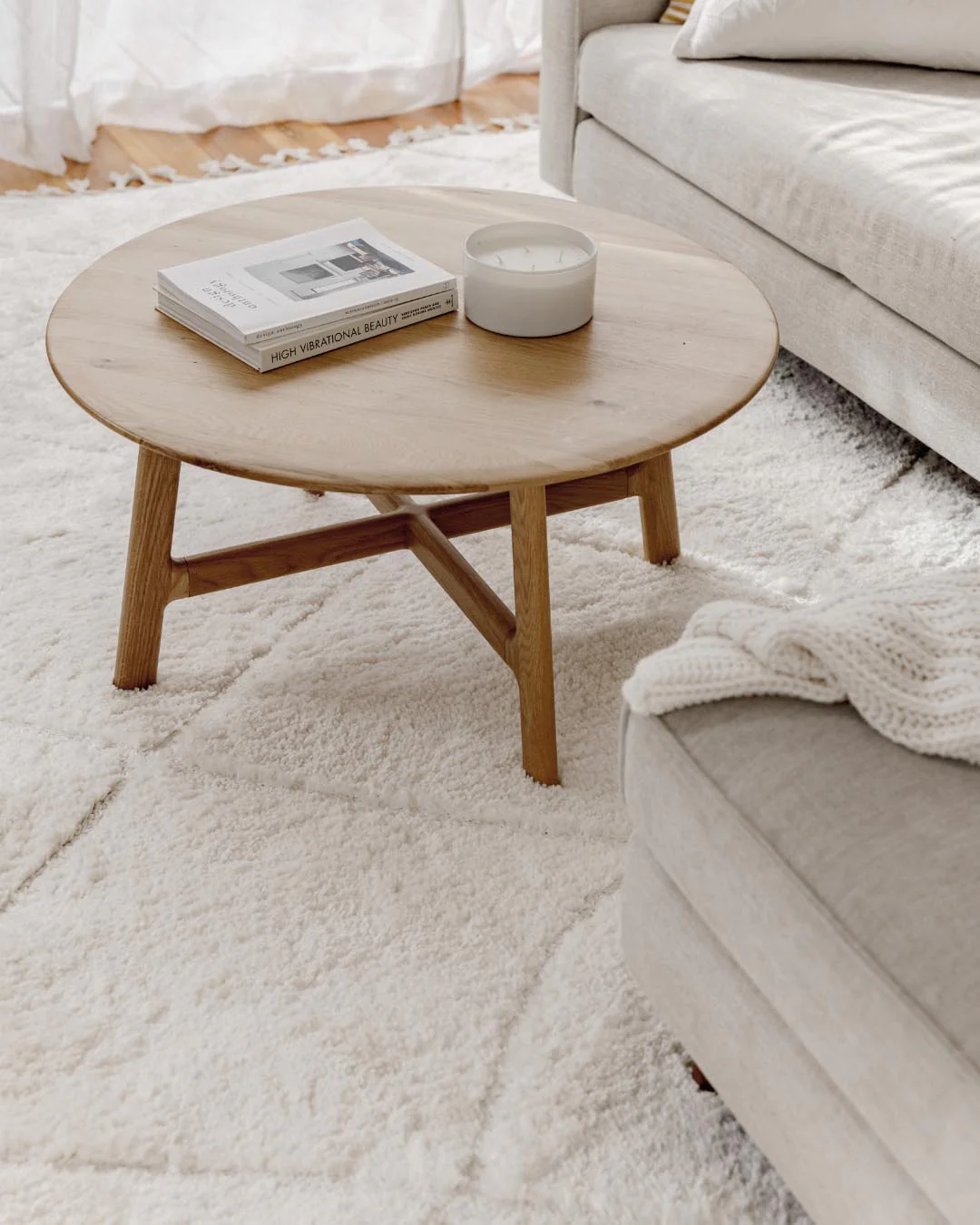 Calypso Ivory Cream Textured Tribal Tassel Rug - Image 5