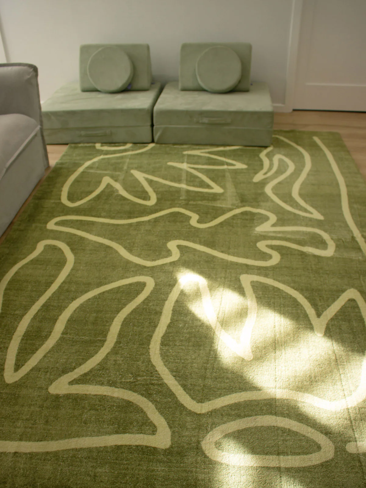 Canali Green Hand Drawn Washable Rug - Image 3