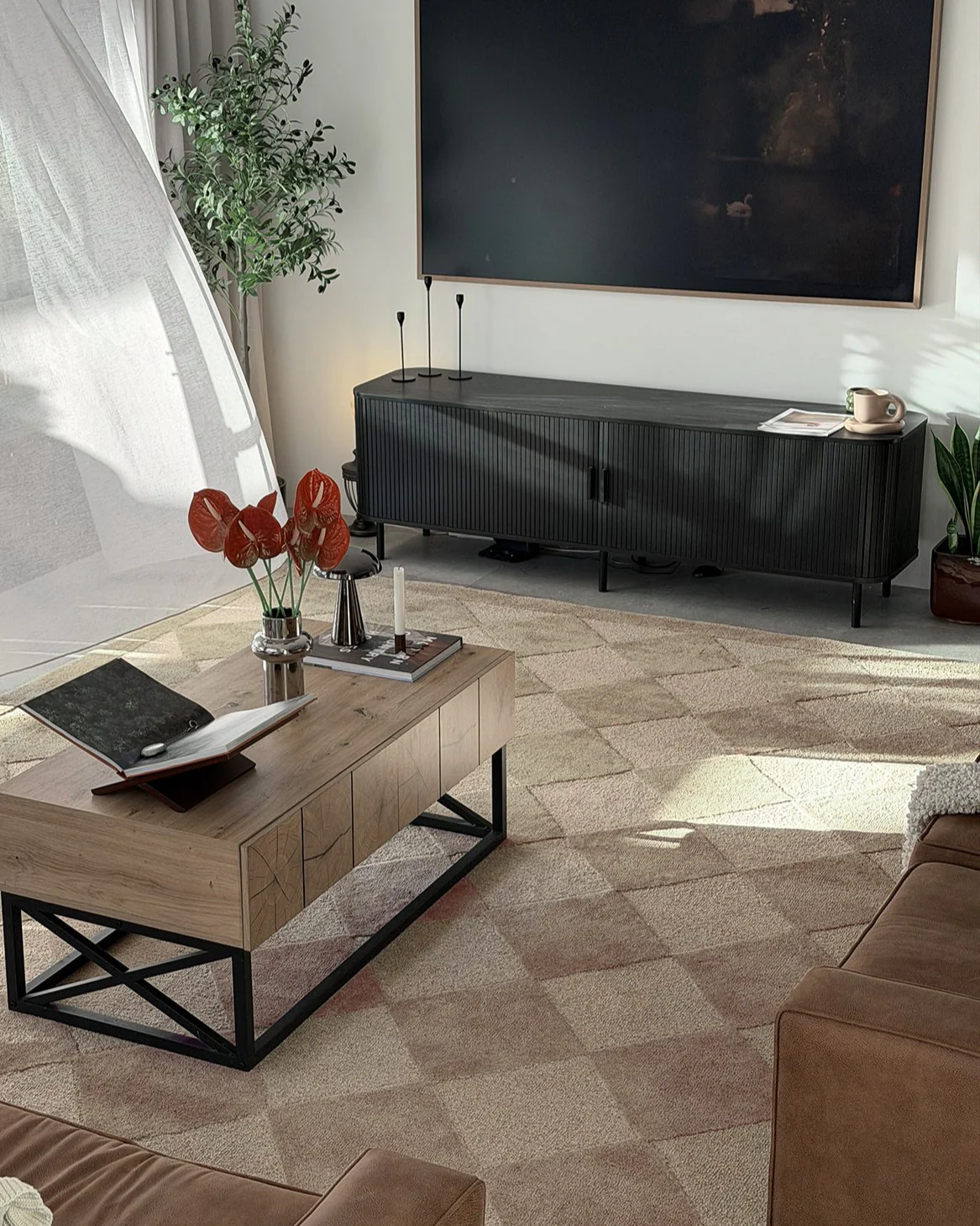 Canaya Beige Diamond Hand-Tufted Rug - Image 3
