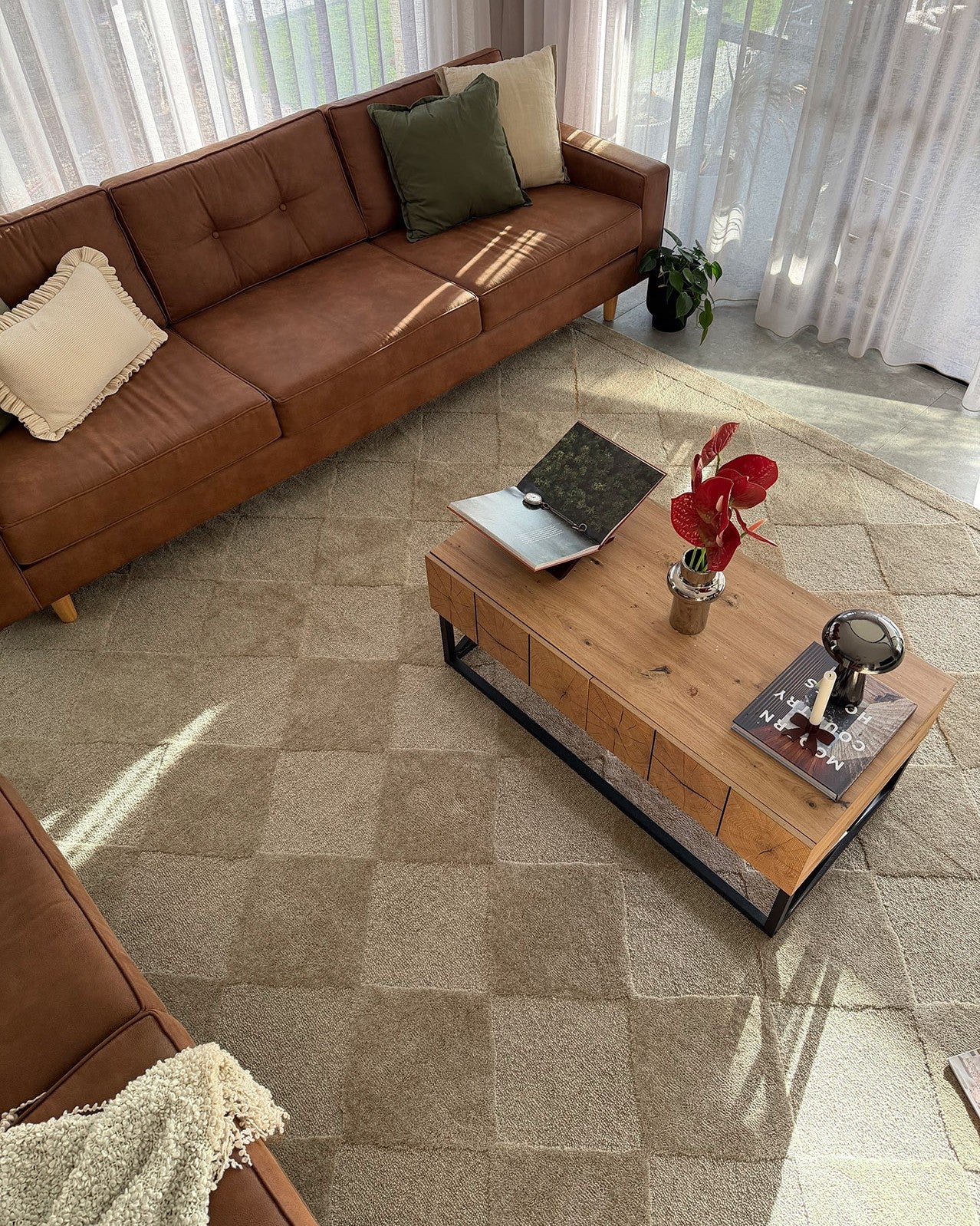 Canaya Beige Diamond Hand-Tufted Rug - Image 5