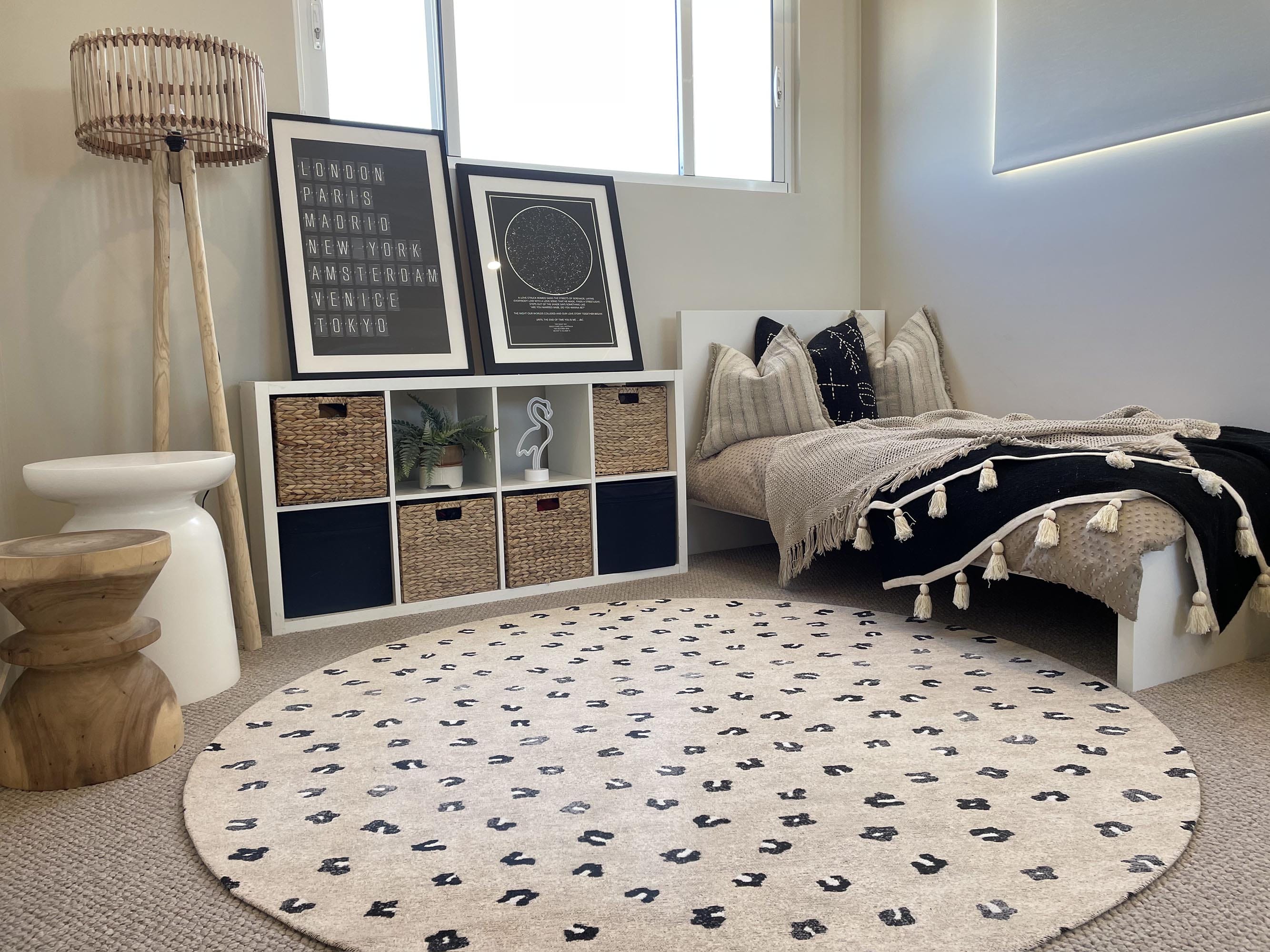 Candice Beige Round Leopard Animal Pattern Rug - Image 3