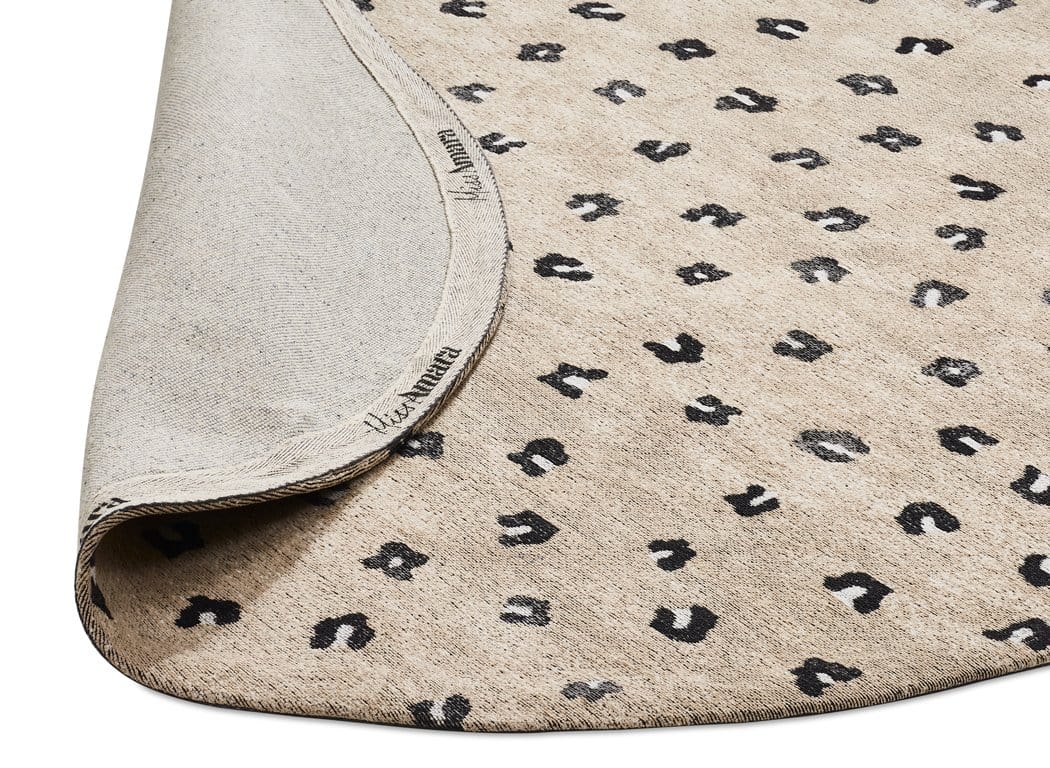 Candice Beige Round Leopard Animal Pattern Rug - Image 5