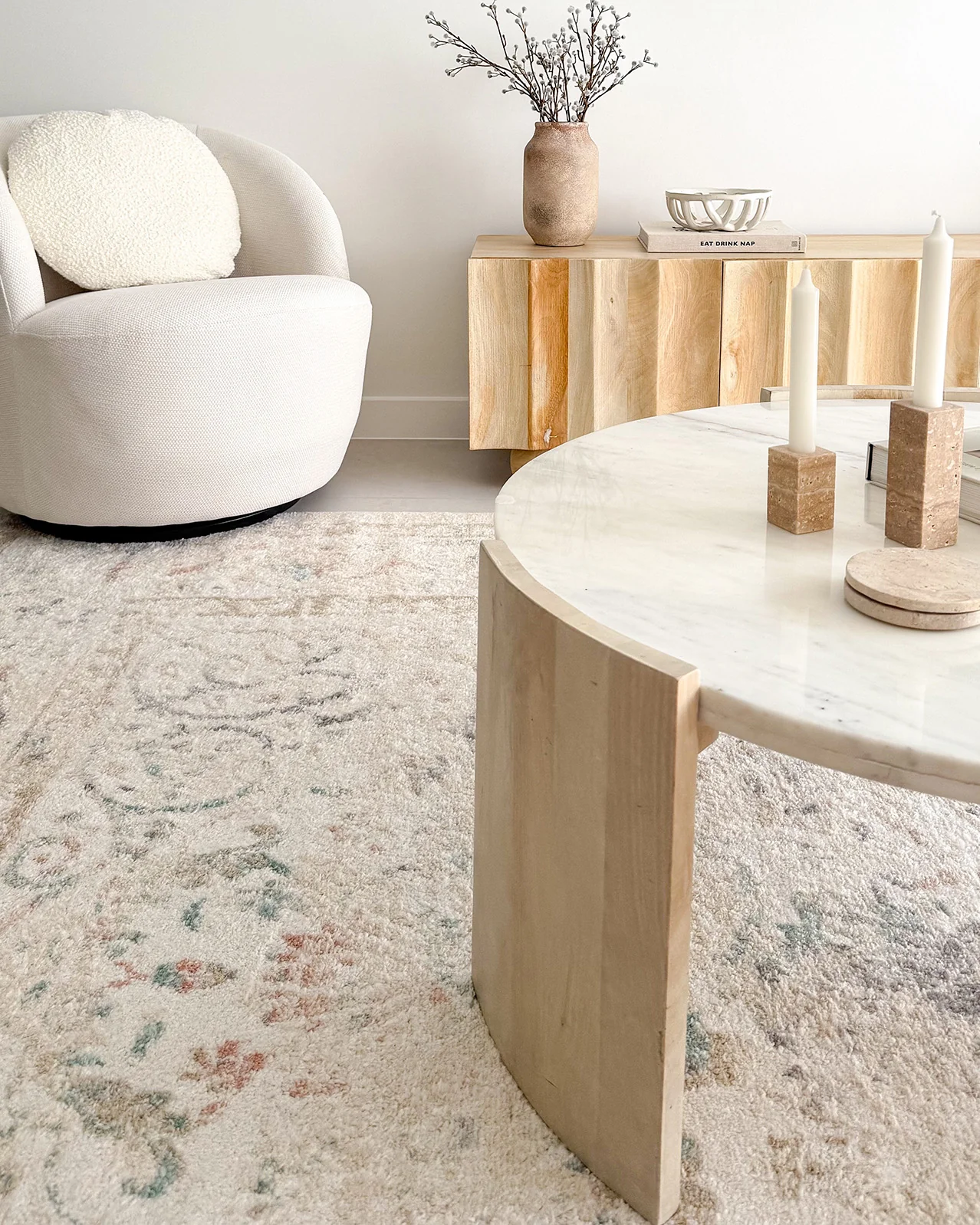 Caribou Cream and Pink Traditional Rug - Image 6