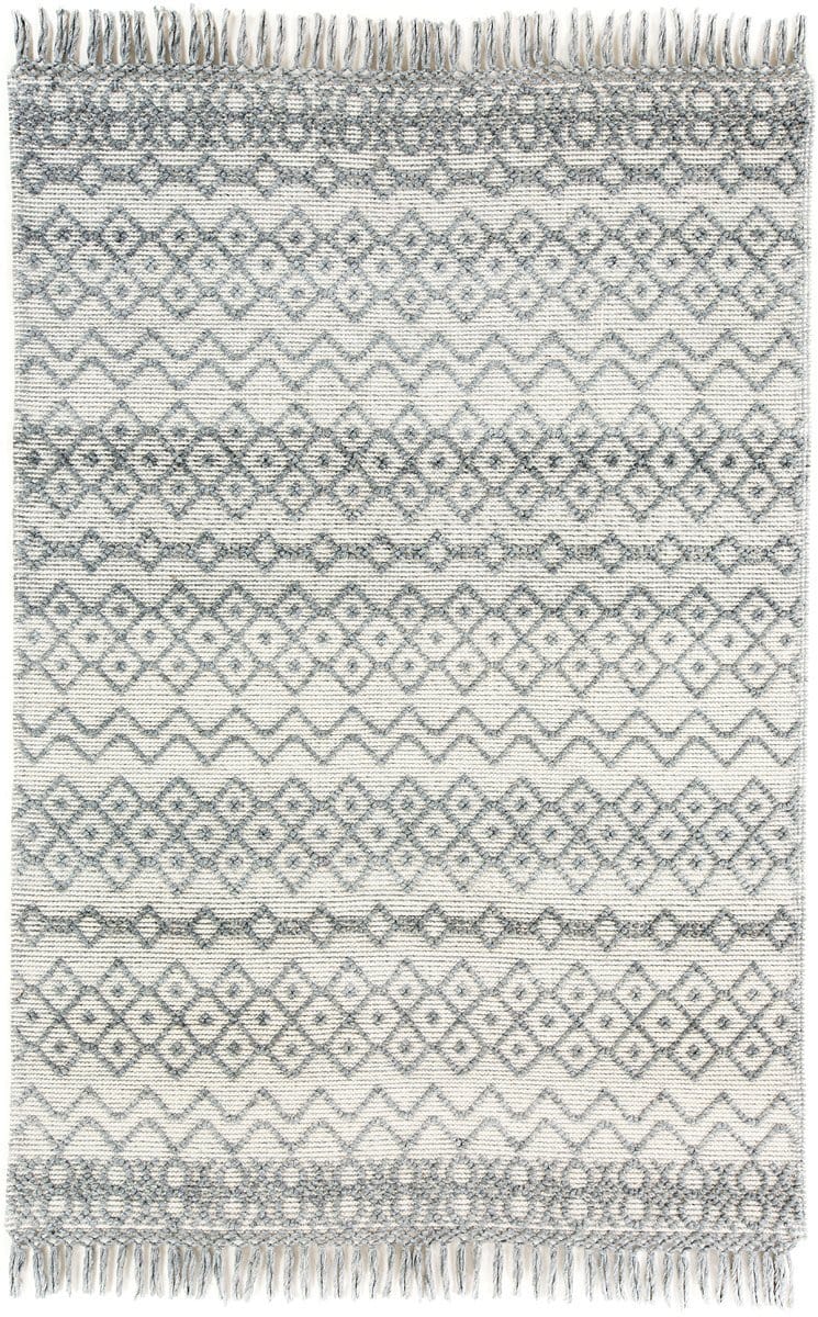 Carlita Grey and Ivory Diamond Pattern Indoor Outdoor Rug