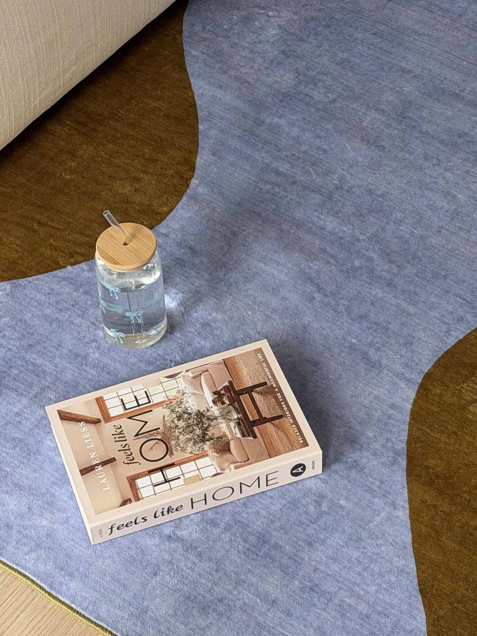 Carmona Olive and Blue Wave Washable Rug - Image 3