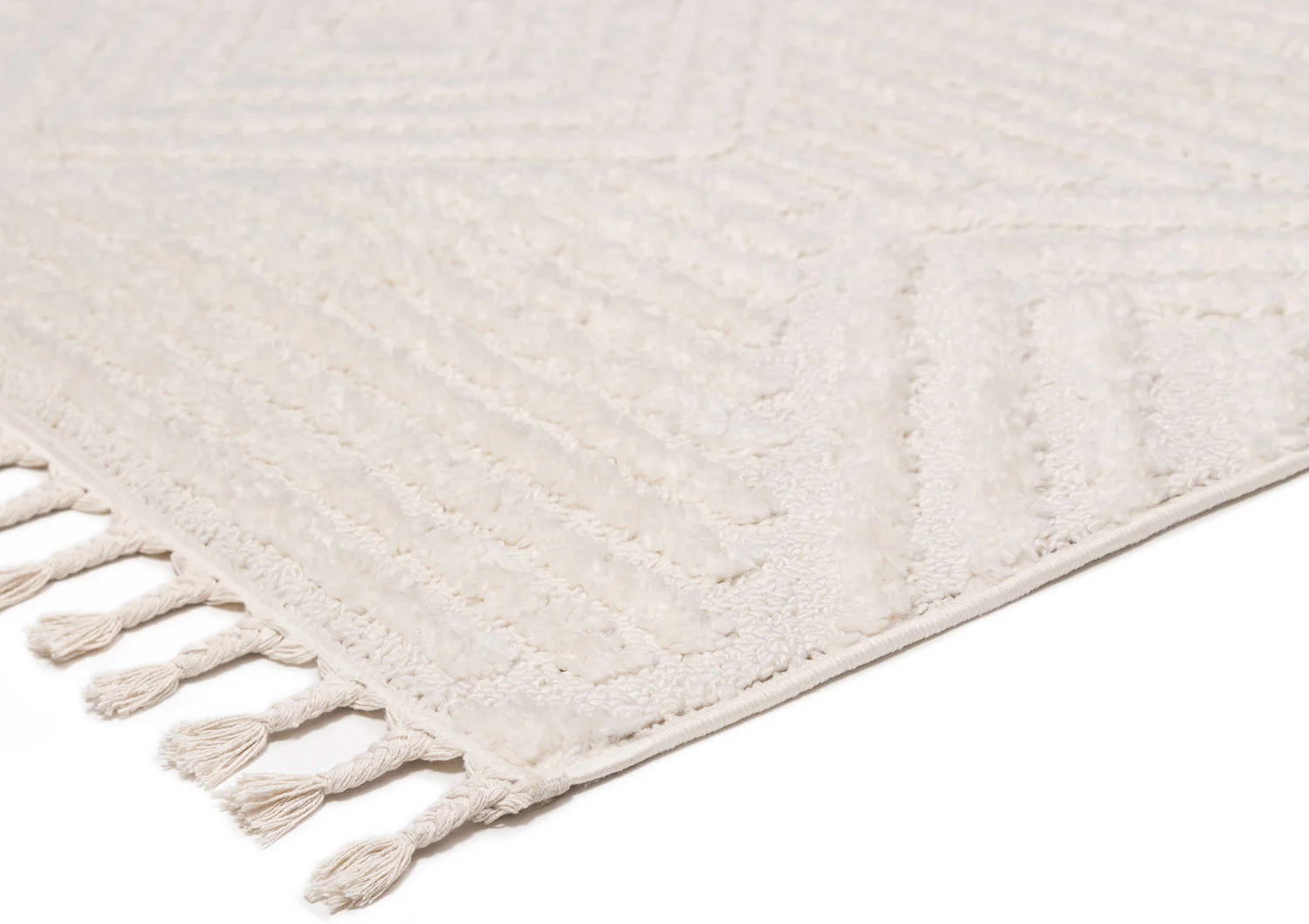 Carrie Ivory Cream Geometric Textured Rug - Image 3