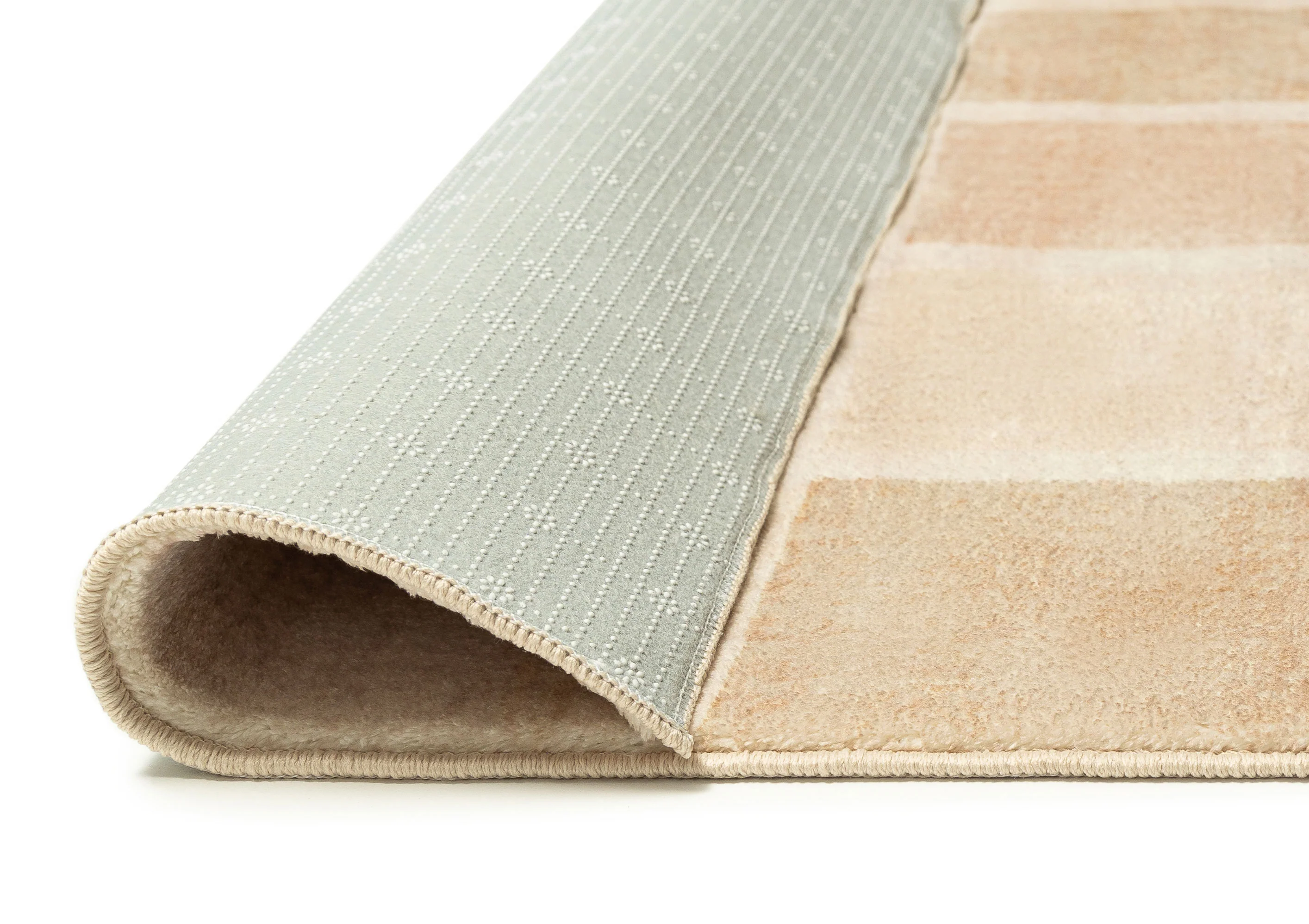 Caspia Beige Brown Checkered Washable Rug - Image 10