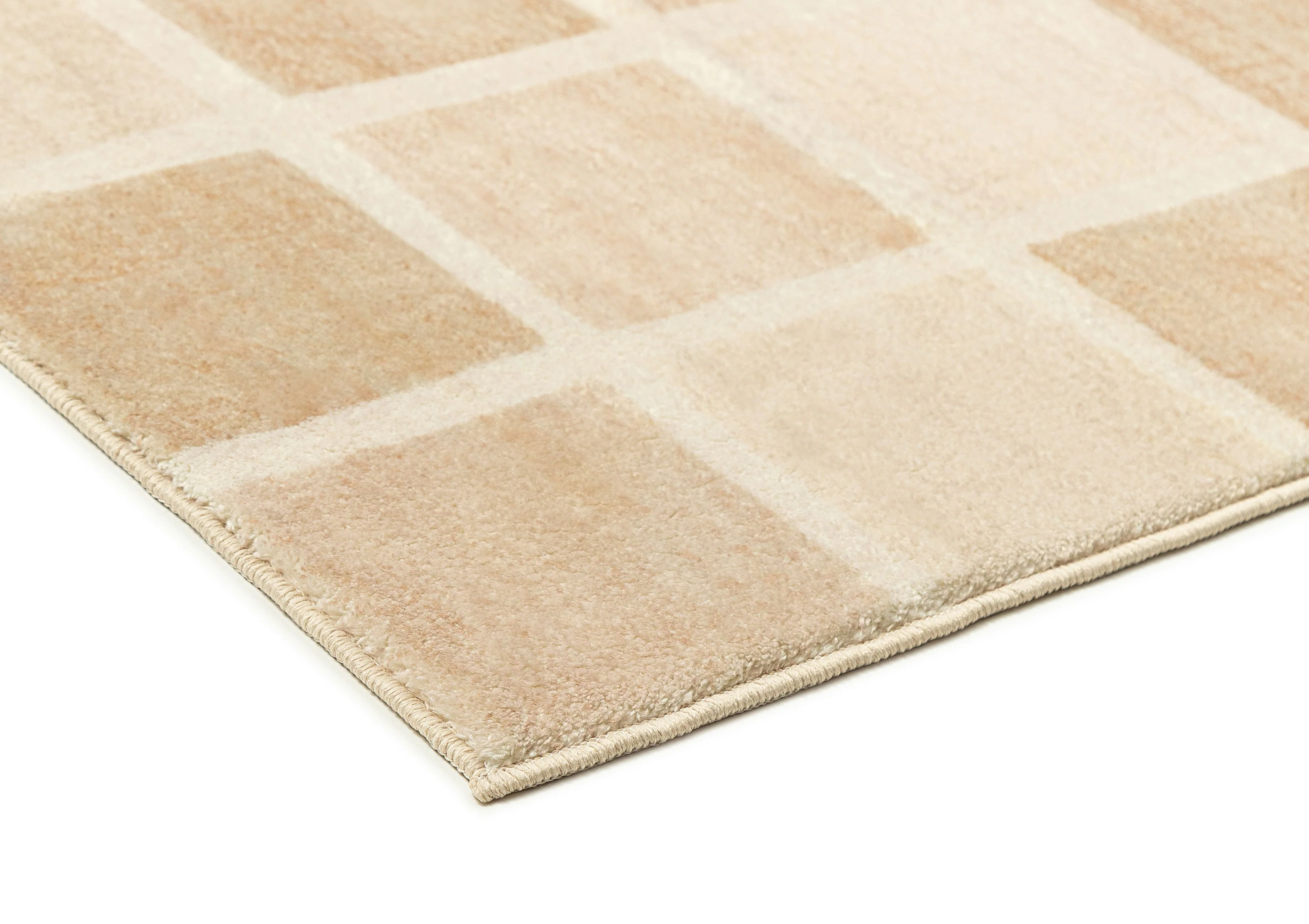 Caspia Beige Brown Checkered Washable Rug - Image 8