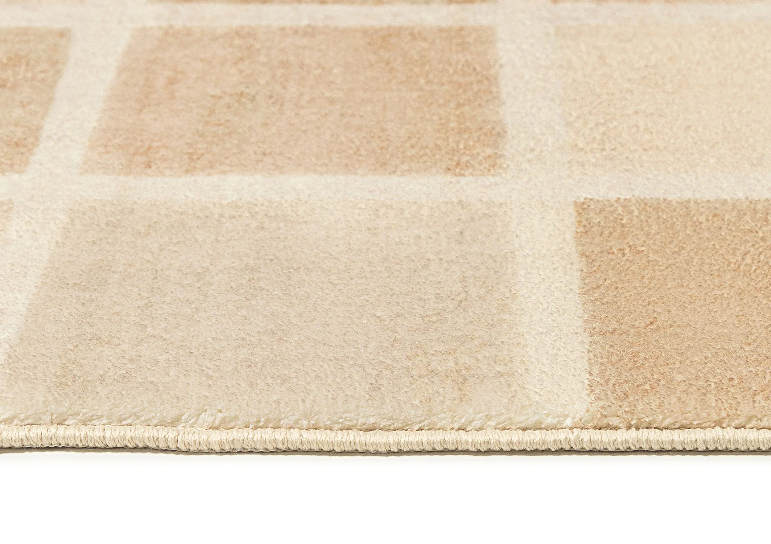 Caspia Beige Brown Checkered Washable Rug - Image 9