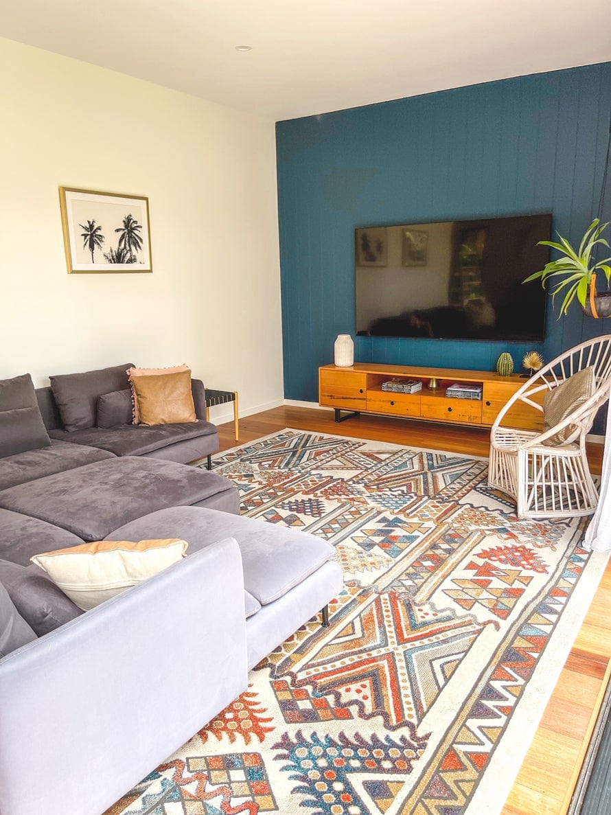 Cassie Orange And Blue Multi Colour Tribal Rug - Image 4