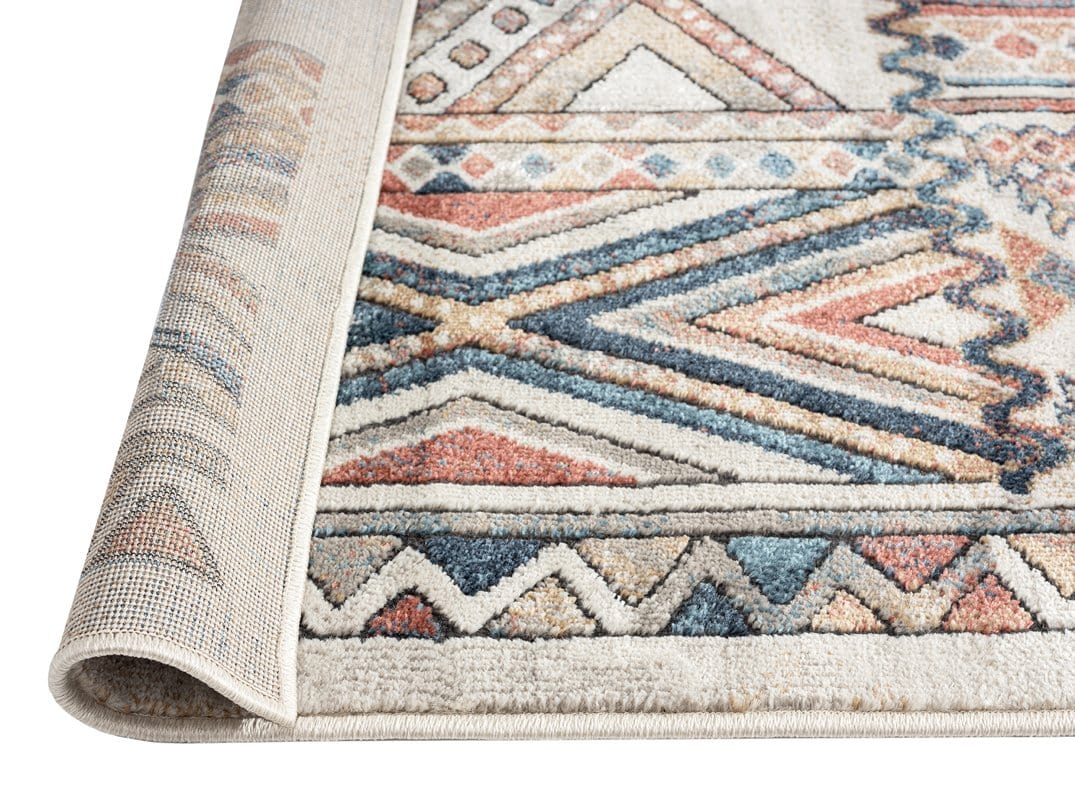 Cassie Orange And Blue Multi Colour Tribal Rug - Image 9