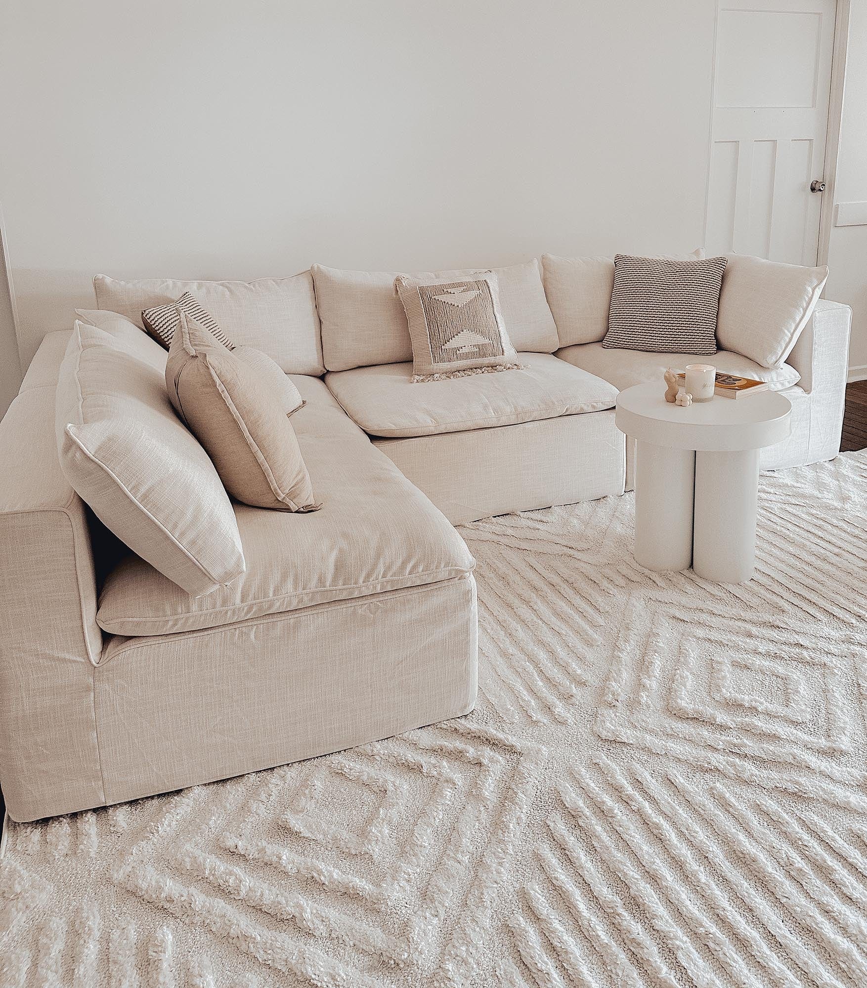 Catriona Ivory Cream Geometric Textured Rug - Image 10