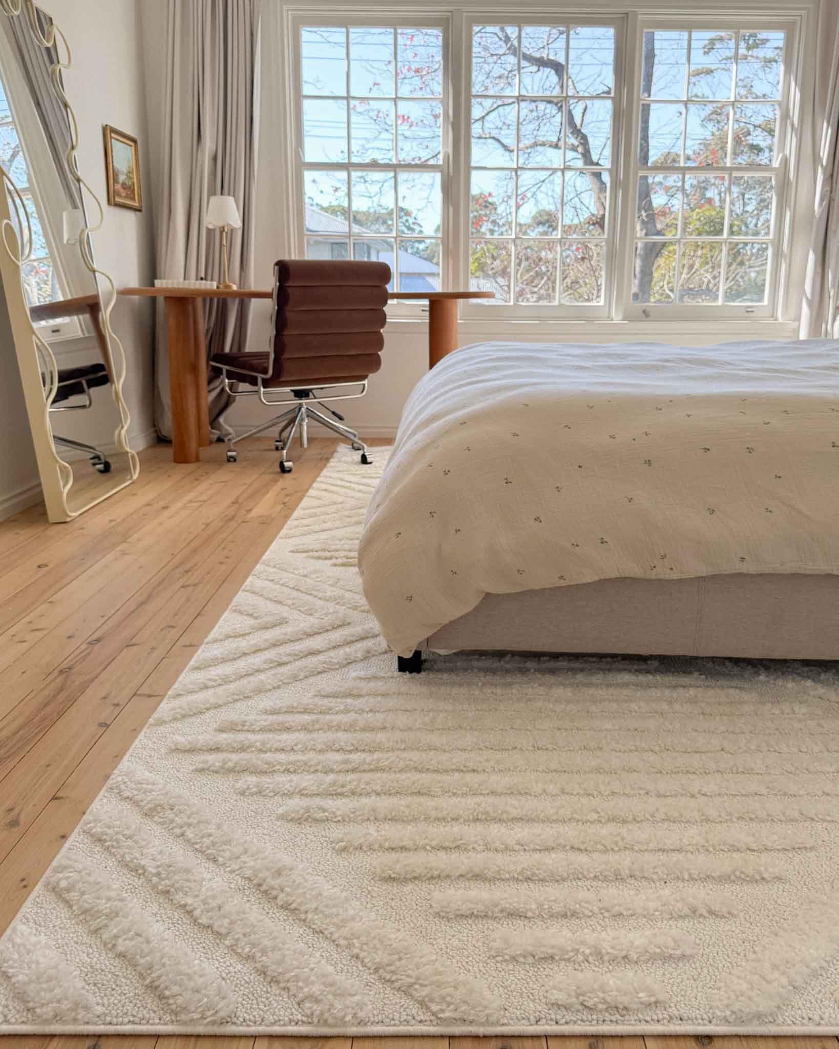Catriona Ivory Cream Geometric Textured Rug - Image 2