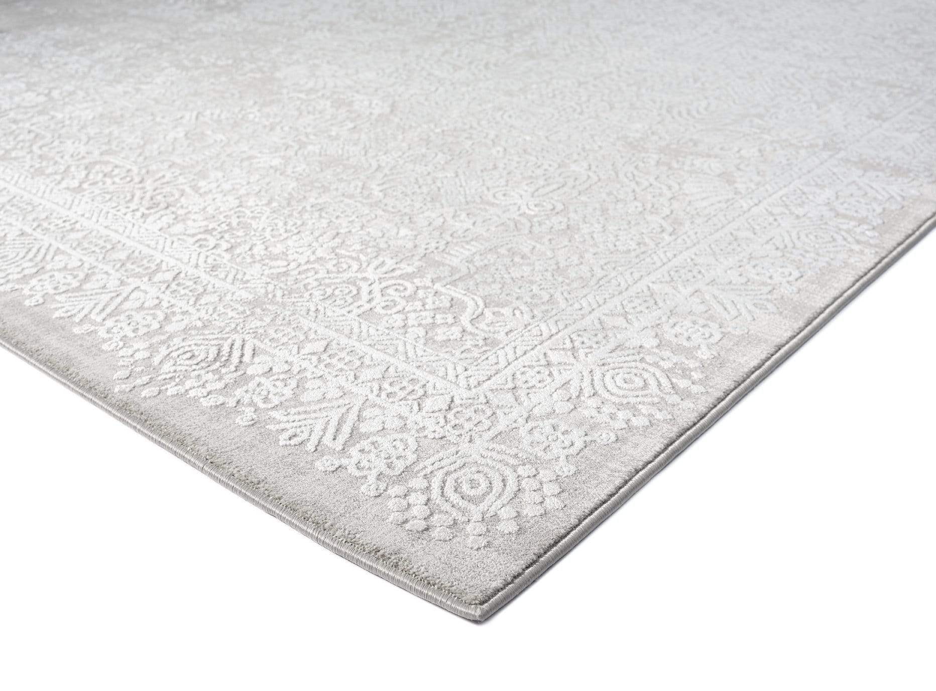 Cecilia Grey and Ivory Distressed Floral Rug - Image 13