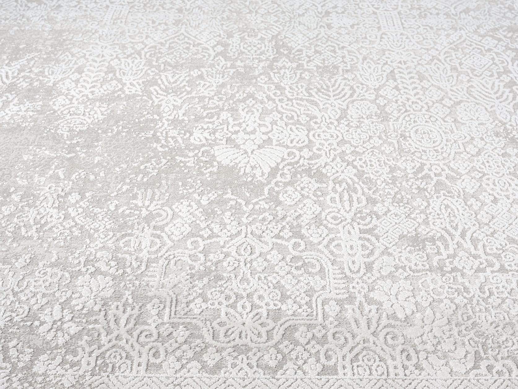 Cecilia Grey and Ivory Distressed Floral Rug - Image 16