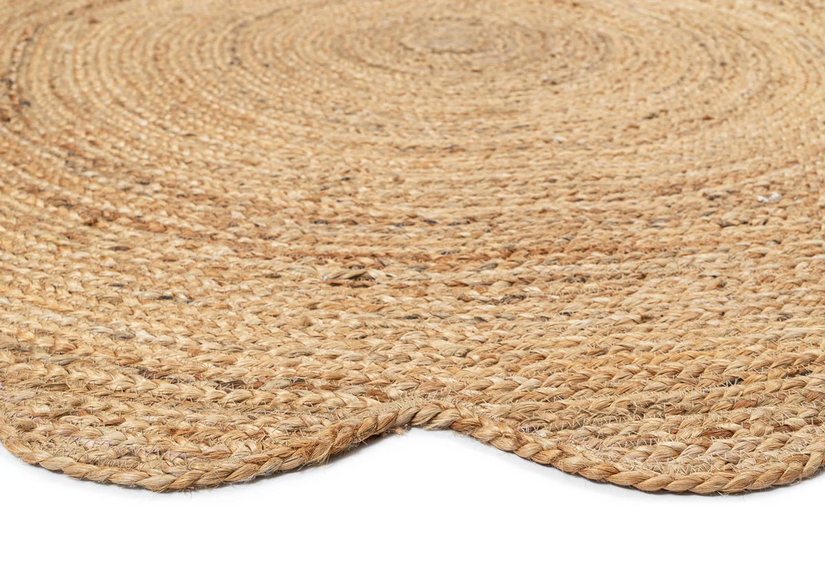 Celeste Natural Brown Scalloped Jute Round Rug - Image 16