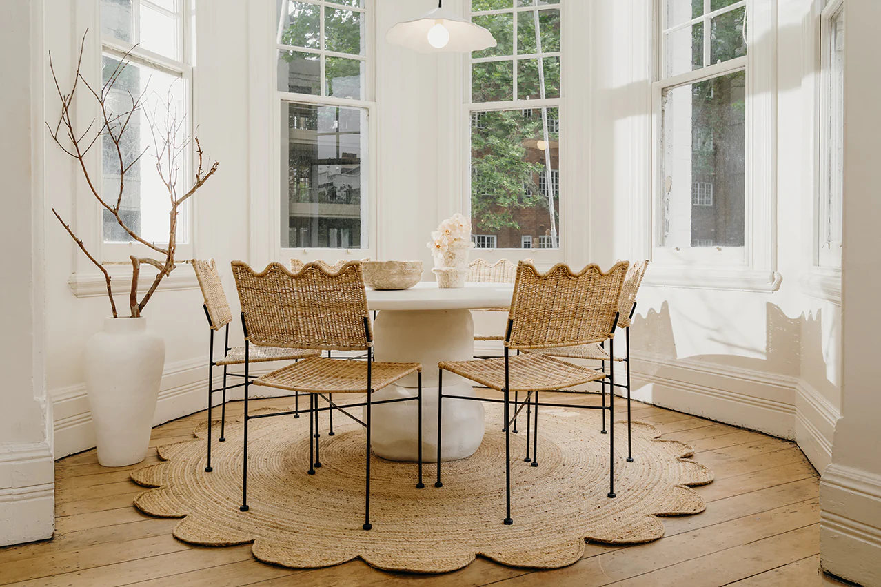 Celeste Natural Brown Scalloped Jute Round Rug - Image 4