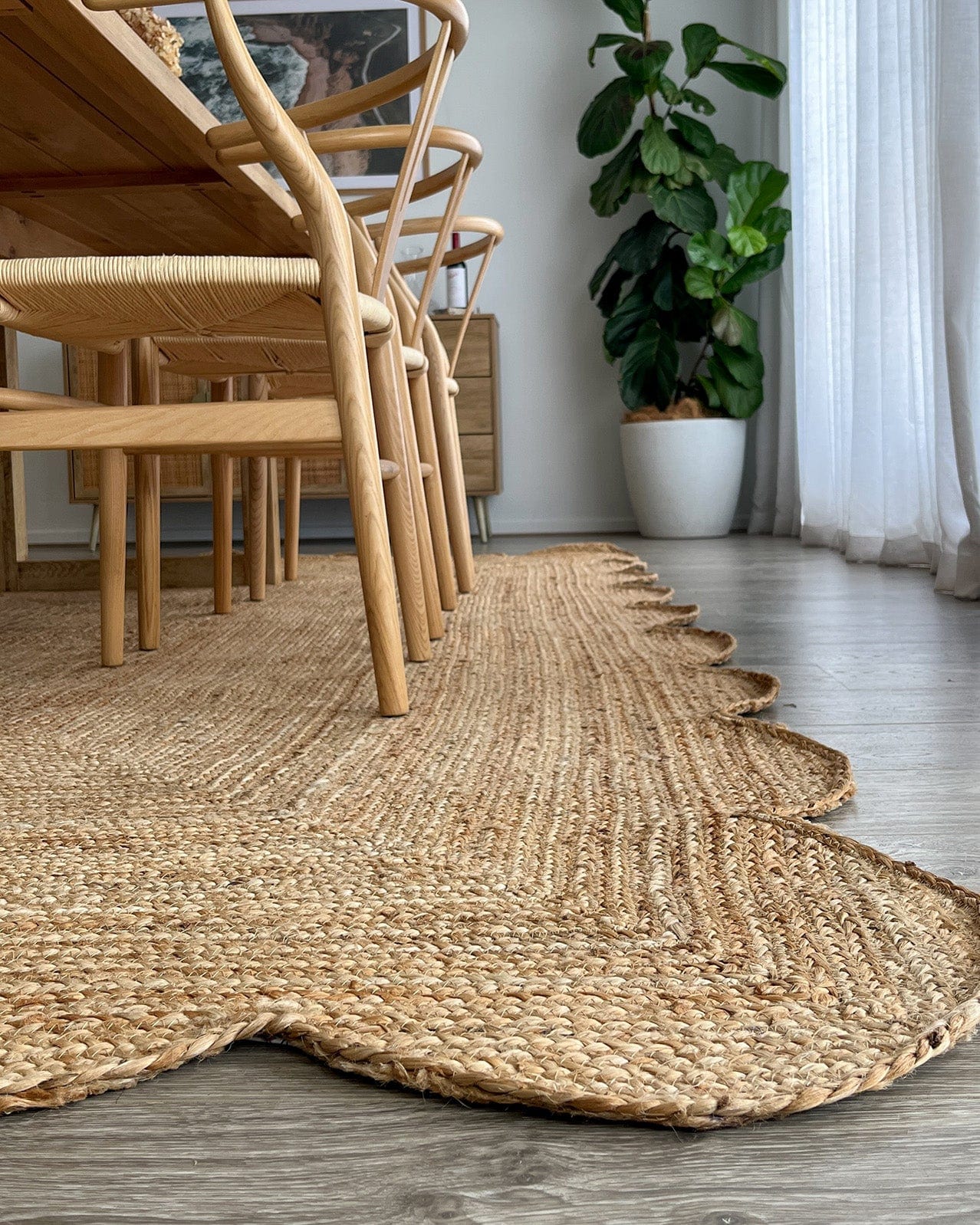 Celeste Natural Brown Scalloped Jute Rug - Image 13