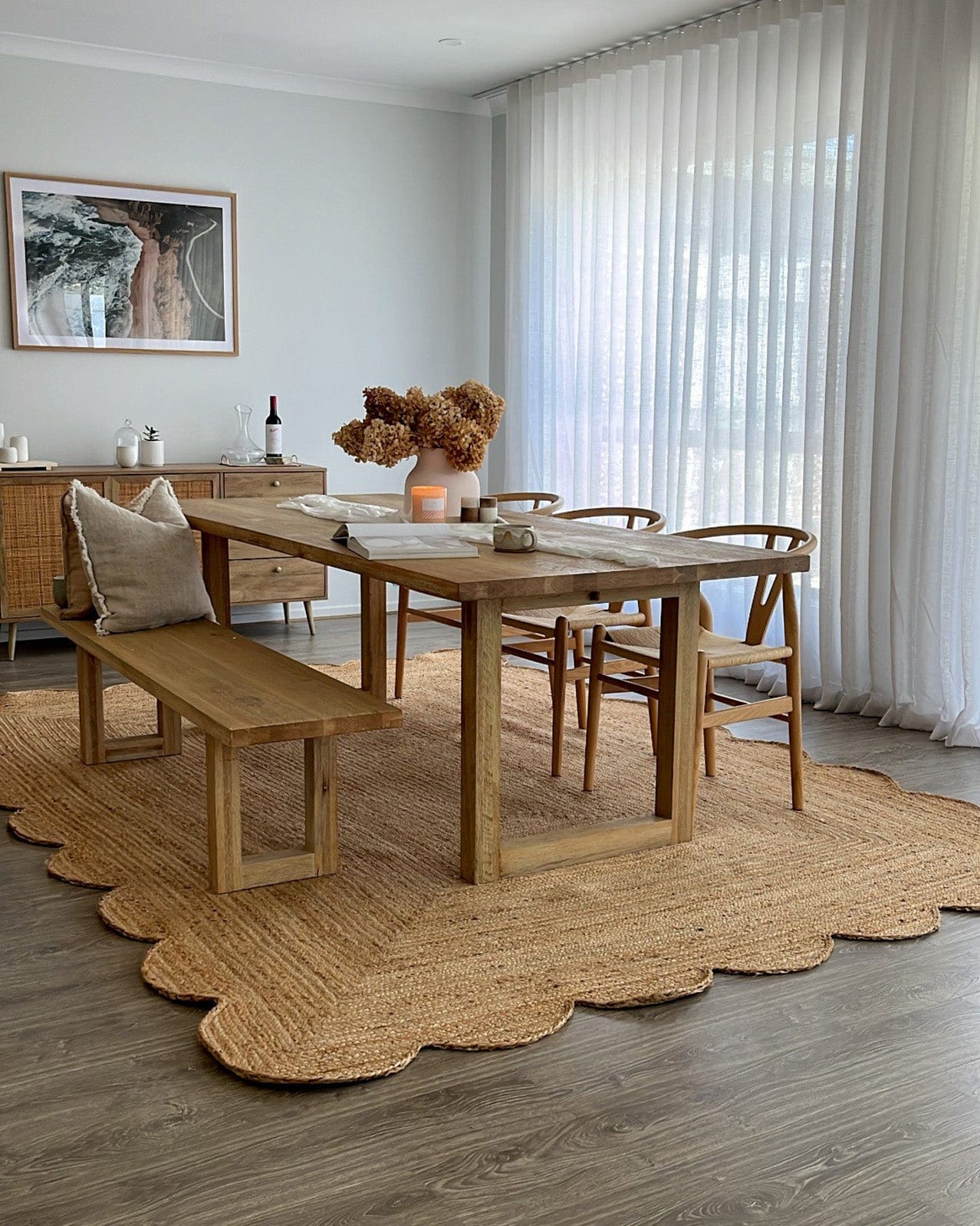 Celeste Natural Brown Scalloped Jute Rug - Image 16