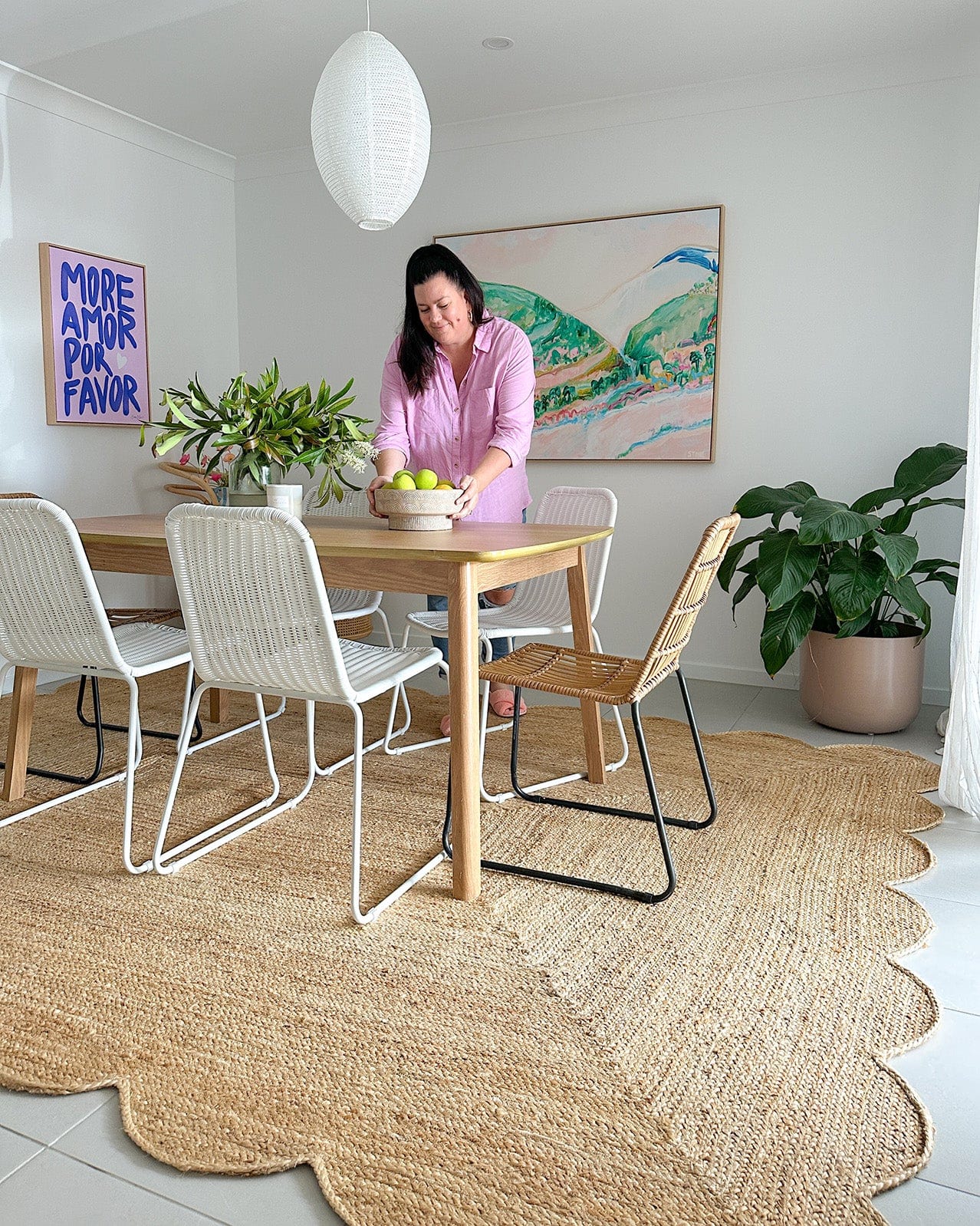 Celeste Natural Brown Scalloped Jute Rug - Image 6