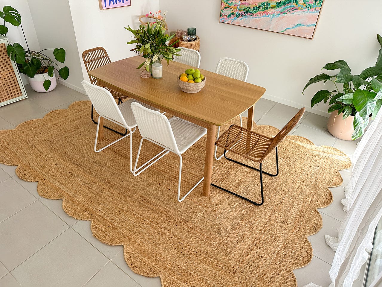 Celeste Natural Brown Scalloped Jute Rug - Image 9