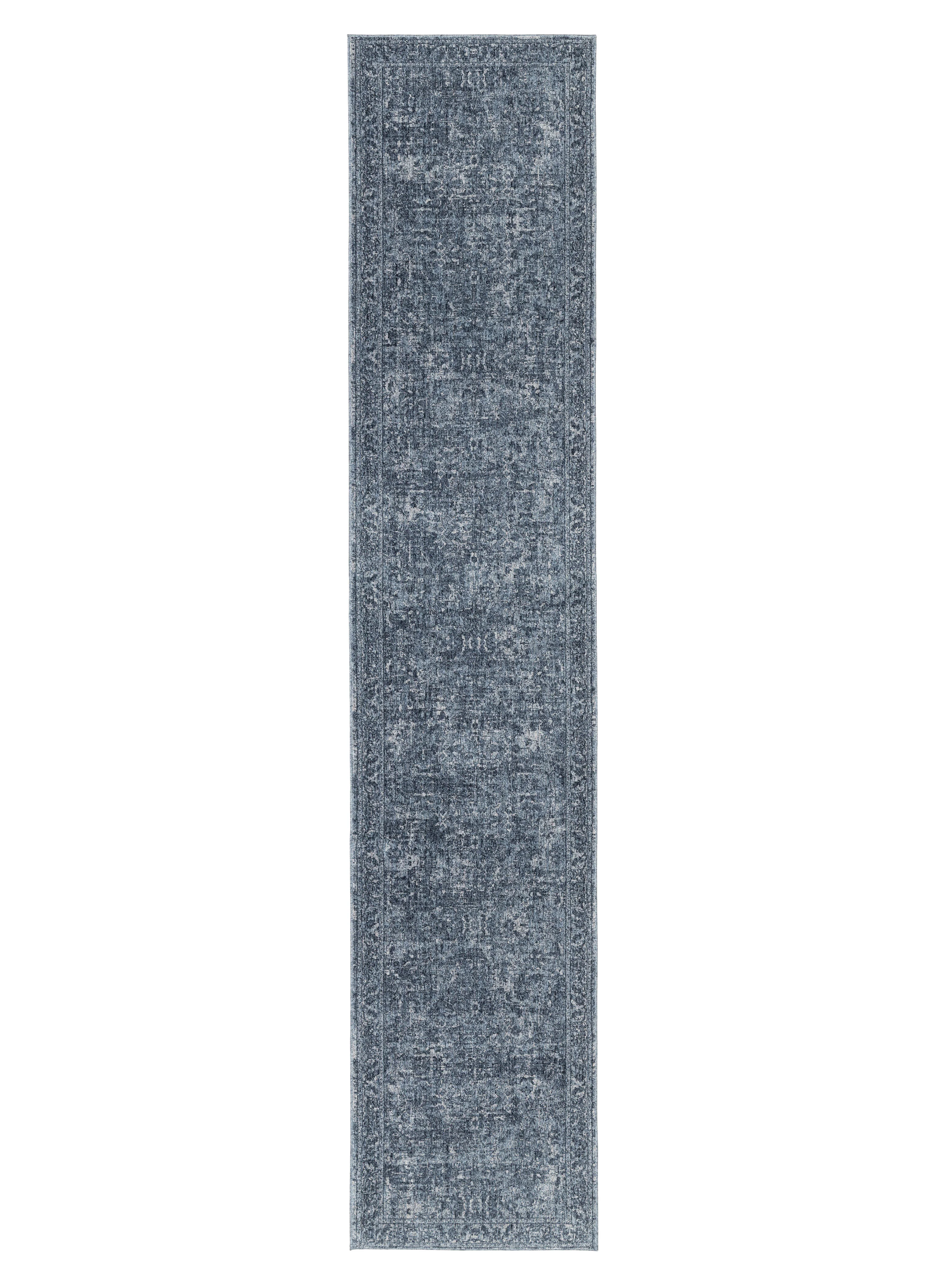Celia Tonal Distressed Blue Runner Rug
