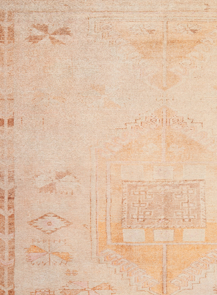 Charlize Cream and Peach Medallion Washable Rug - Image 9