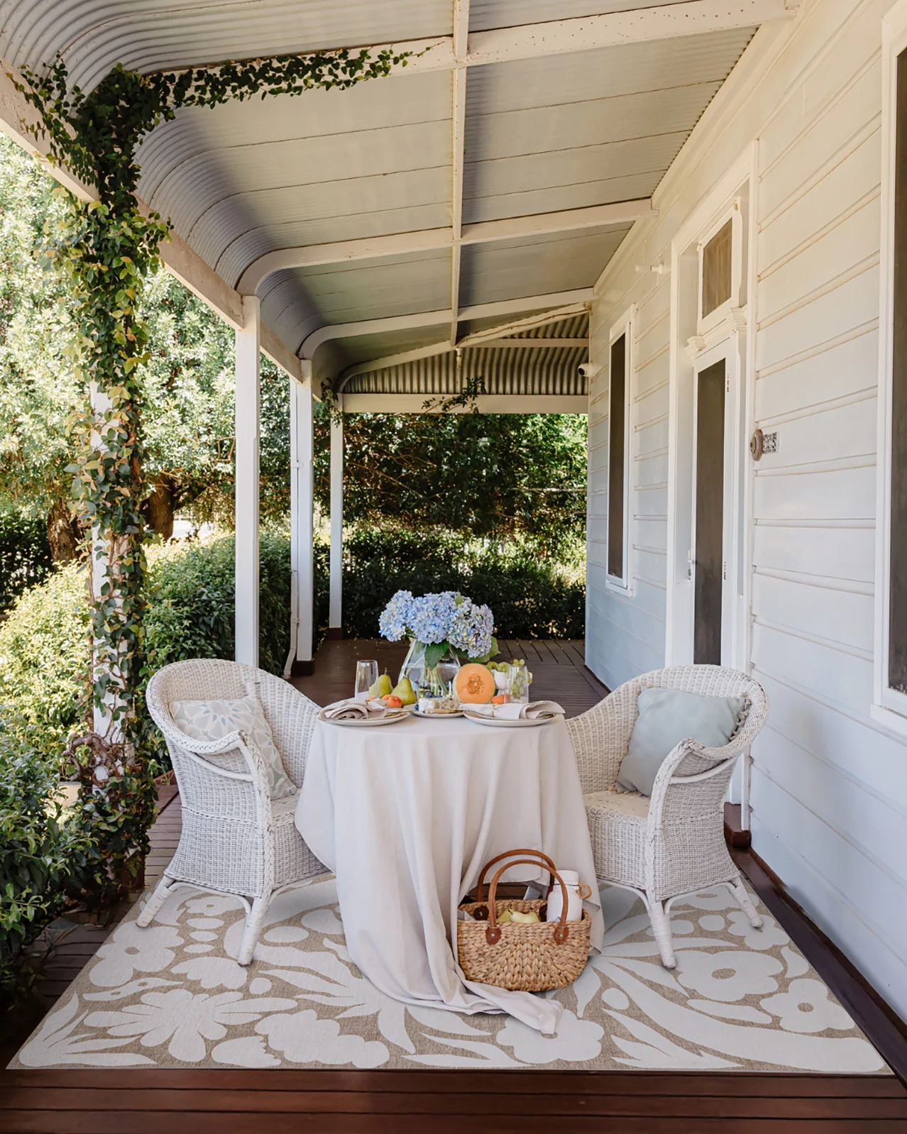 Cheska Beige Cream Indoor Outdoor Washable Rug - Image 2