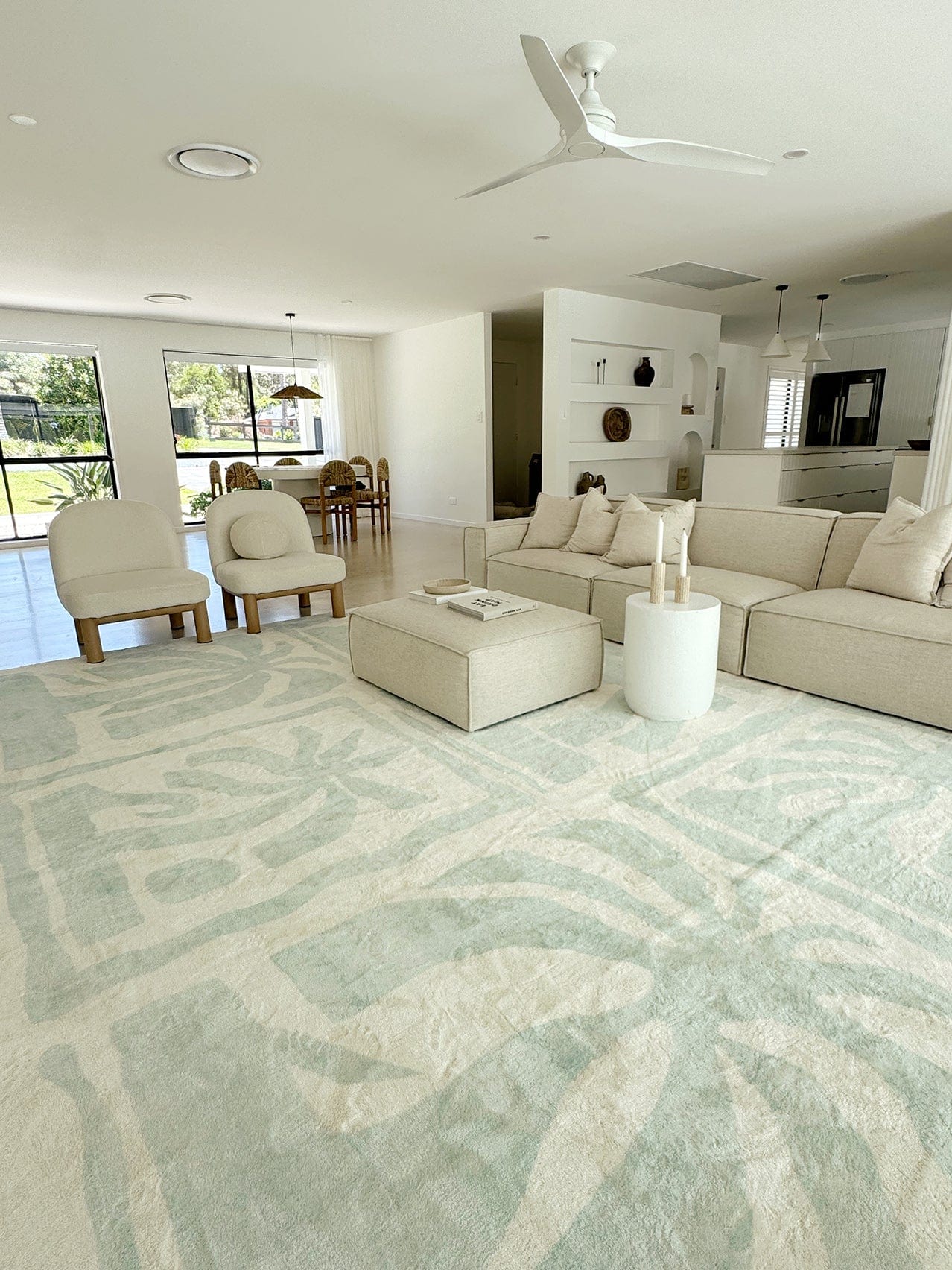 Cindy Blue Waves and Palms Washable Rug - Image 4