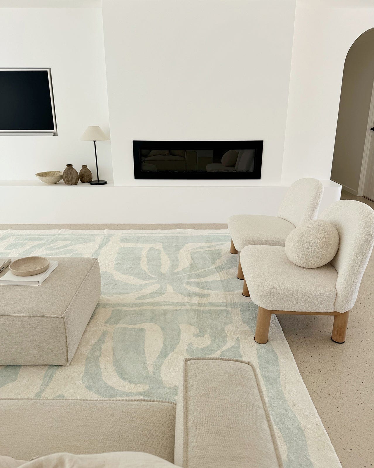 Cindy Blue Waves and Palms Washable Rug - Image 5