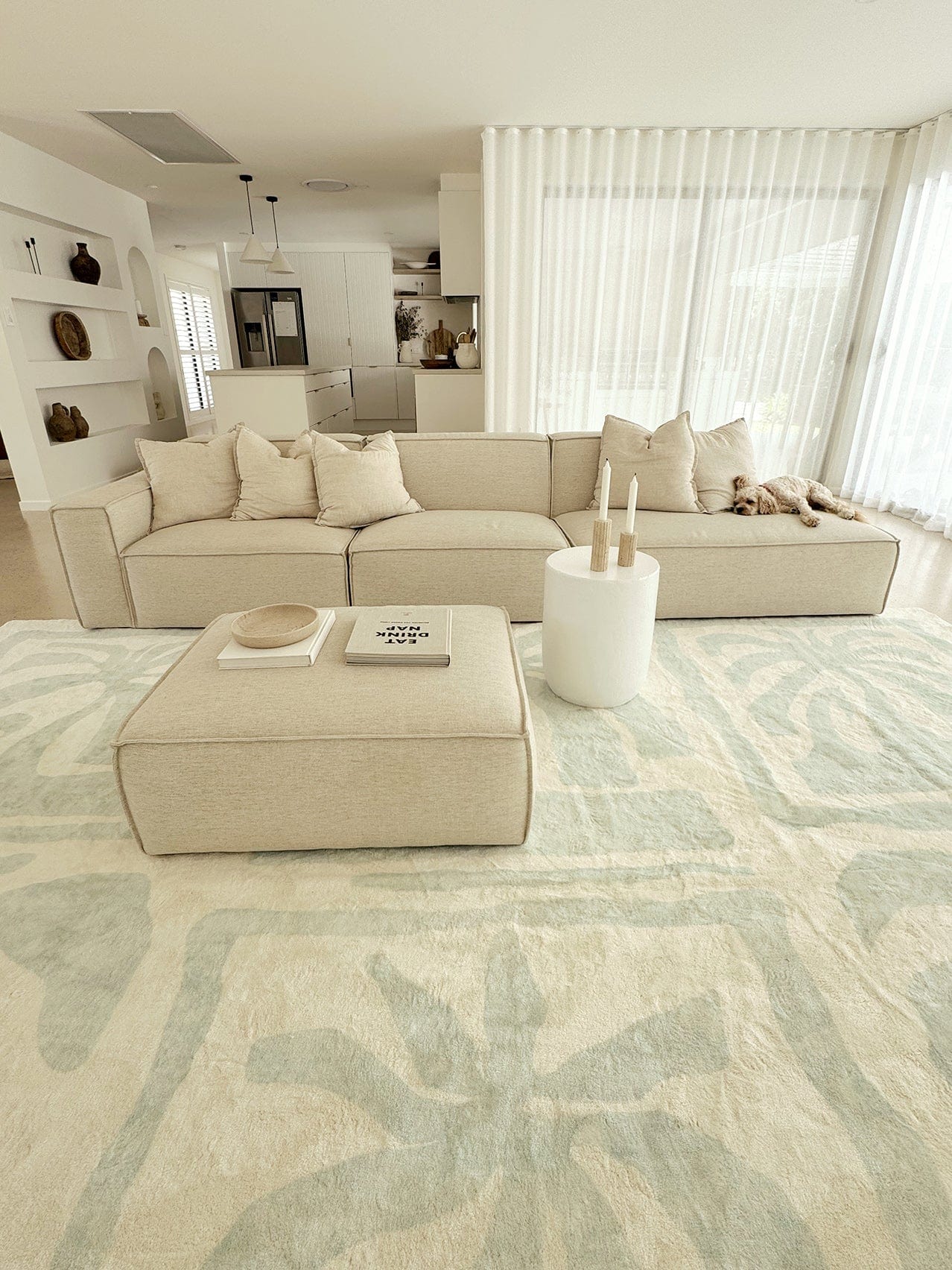 Cindy Blue Waves and Palms Washable Rug - Image 7