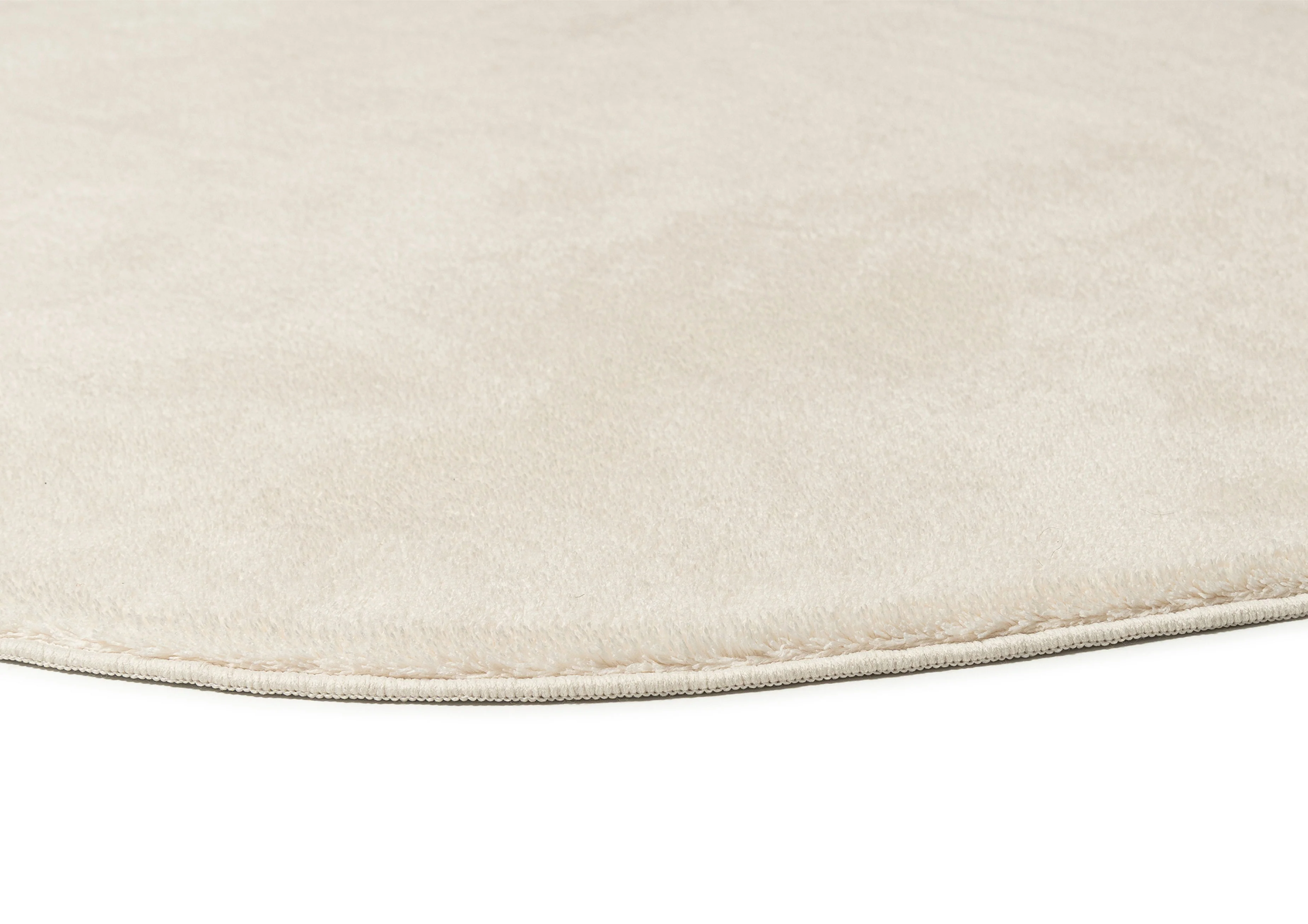 Clara Neutral Cream Irregular Round Washable Rug - Image 8