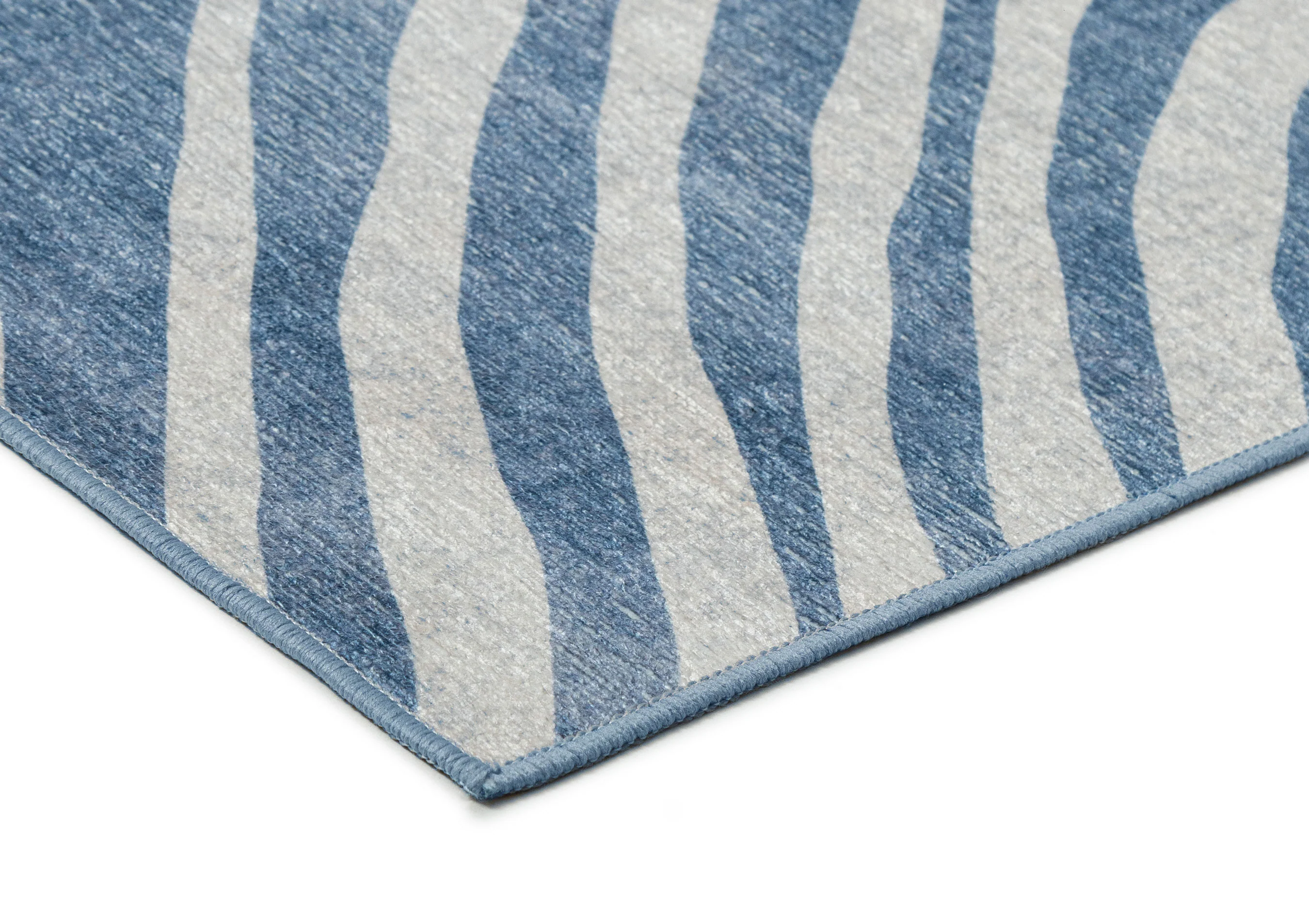 Clarissa Blue Palm Print Washable Rug - Image 6