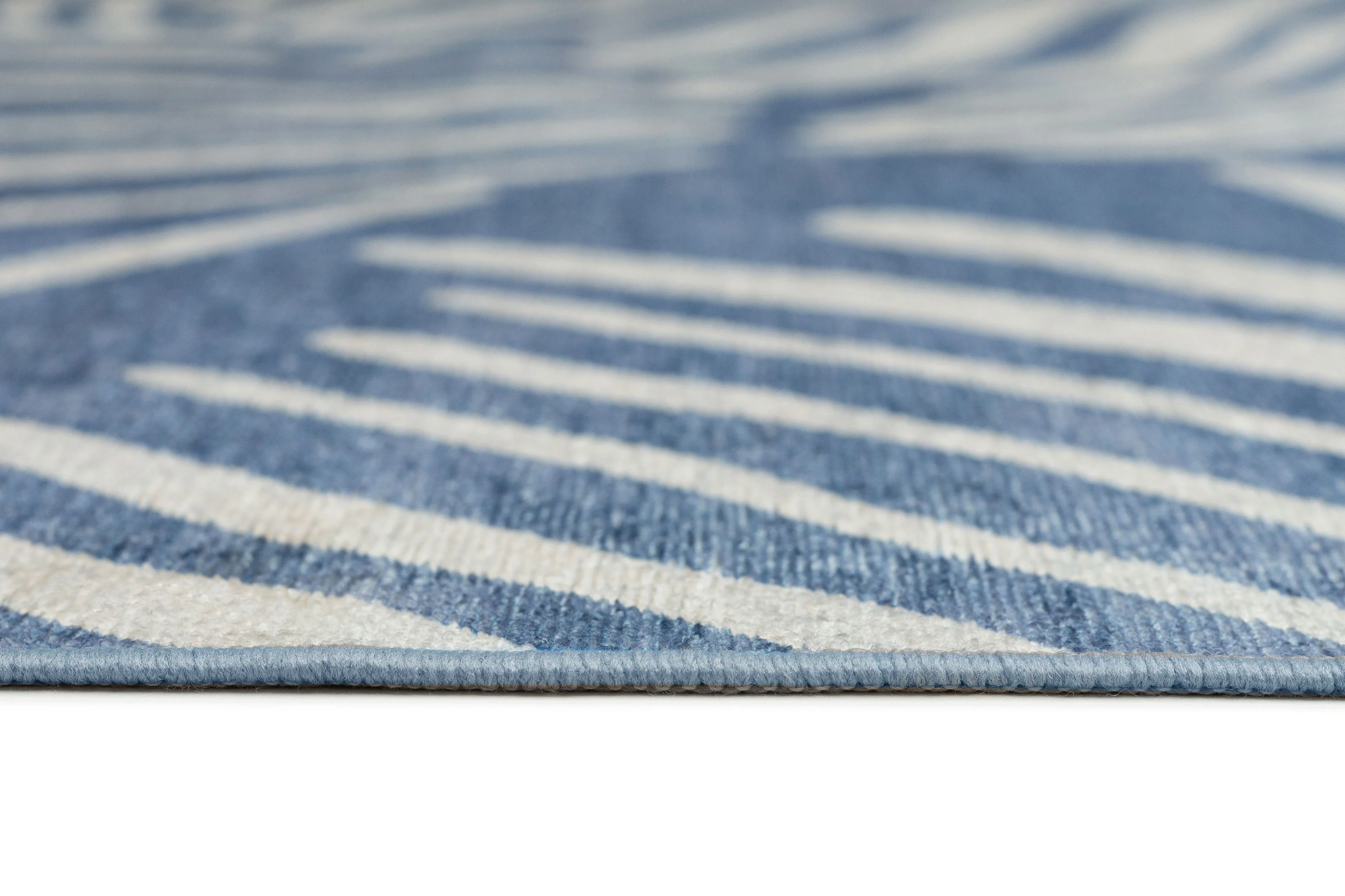 Clarissa Blue Palm Print Washable Rug - Image 9
