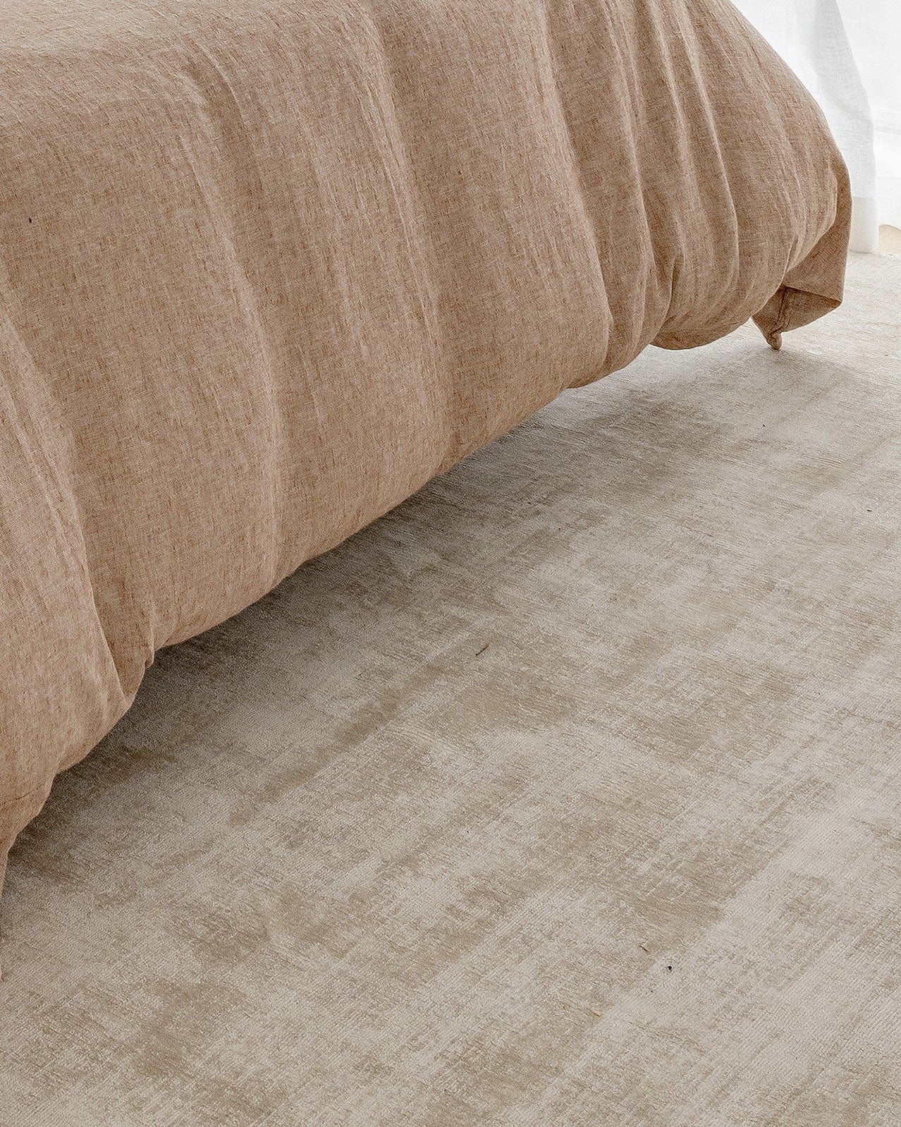 Claude Beige and Ivory Distressed Viscose Rug - Image 10