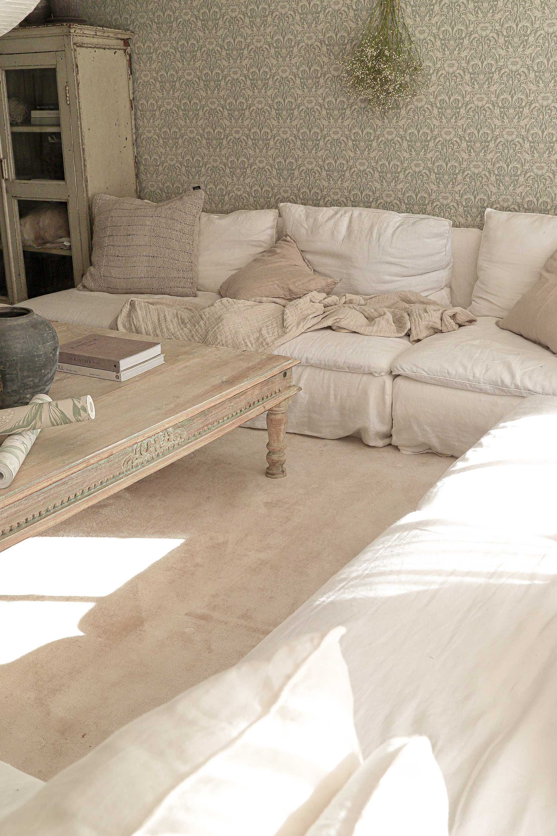 Claude Beige and Ivory Distressed Viscose Rug - Image 15