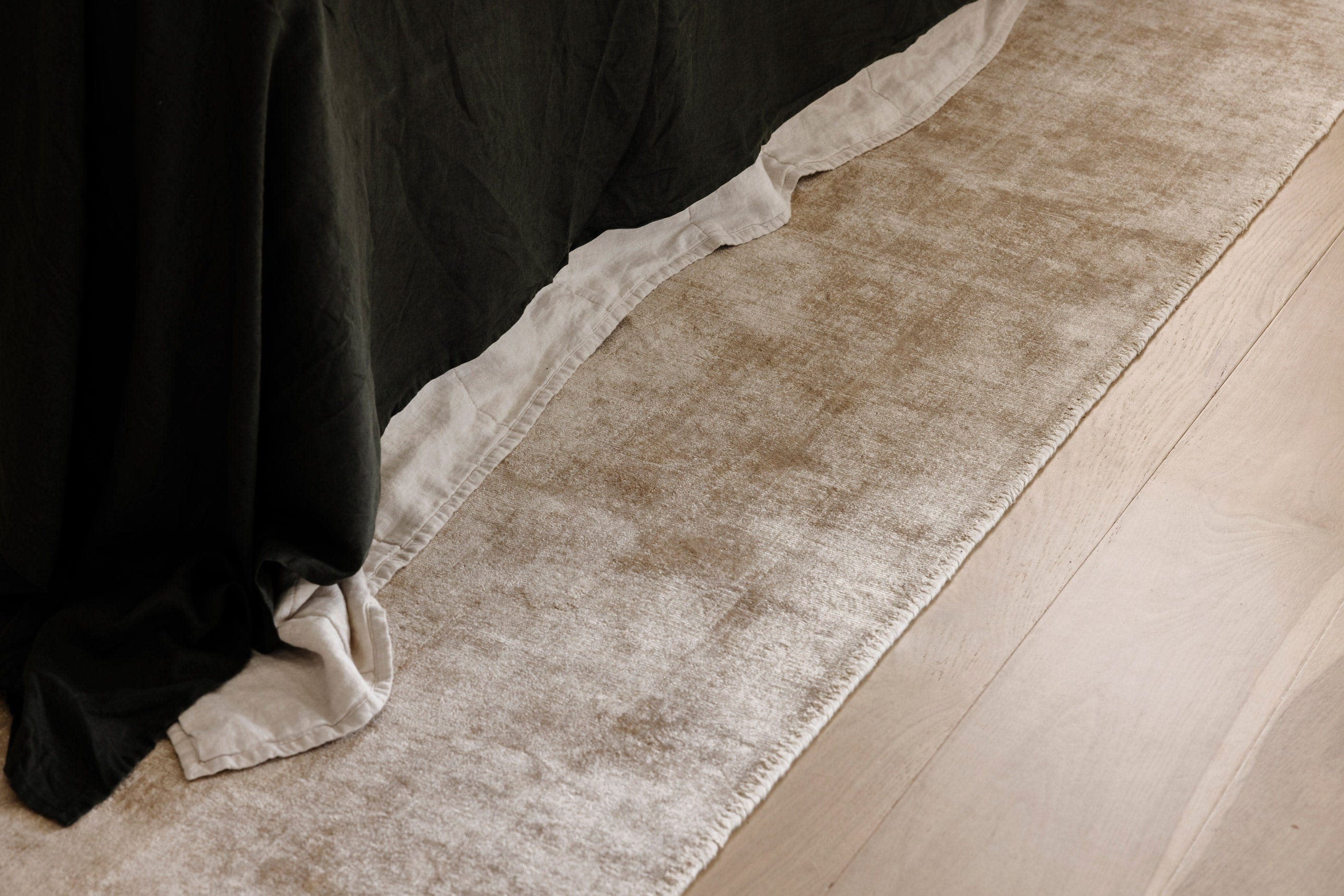Claude Beige and Ivory Distressed Viscose Rug - Image 5