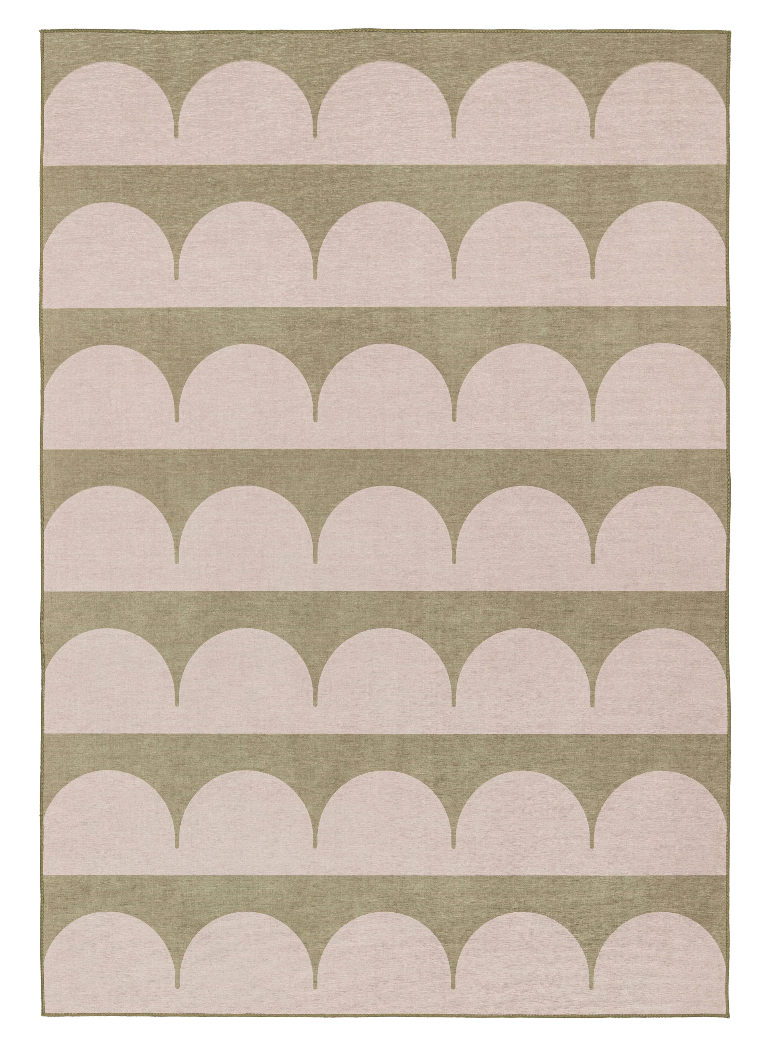 Cleo Blush and Sage Arch Pattern Indoor Outdoor Rug