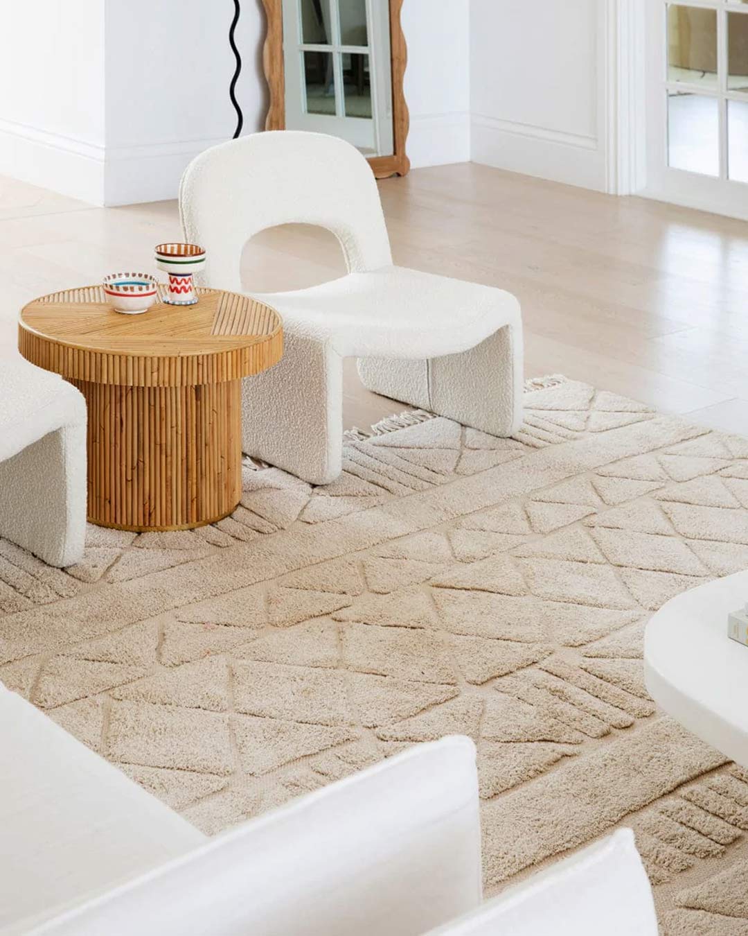 Coco Ivory Tribal Textured Washable Shag Rug - Image 10