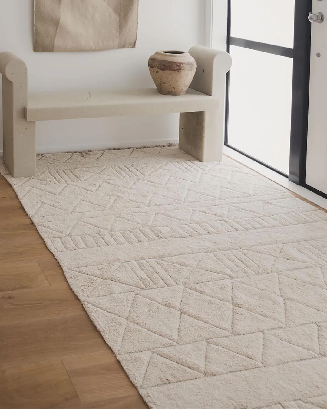 Coco Ivory Tribal Textured Washable Shag Rug - Image 5