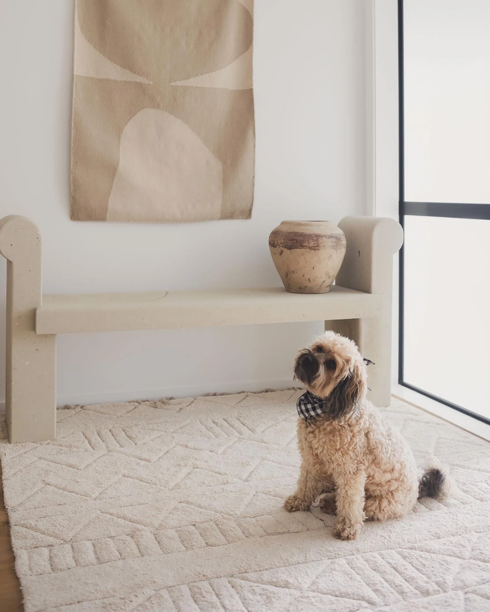 Coco Ivory Tribal Textured Washable Shag Rug - Image 8
