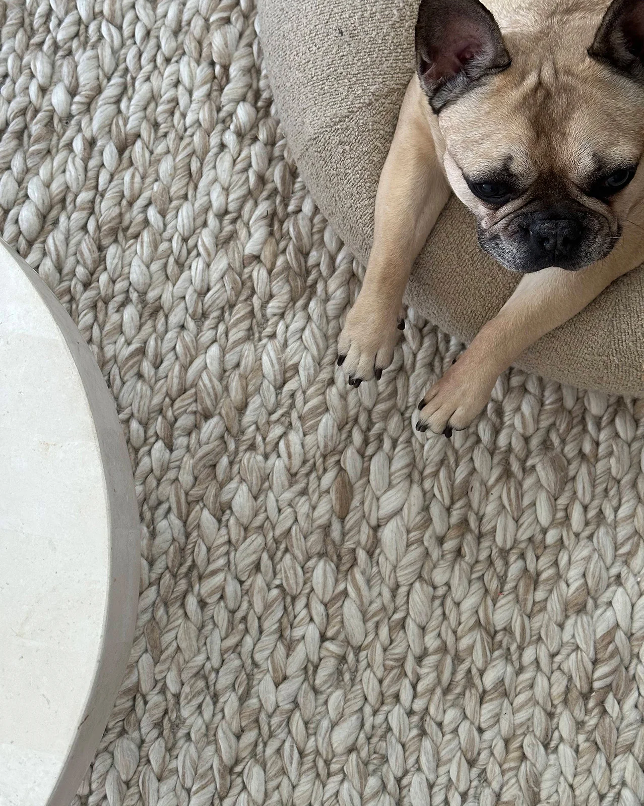 Colette Cream and Beige Marbled Wool Rug - Image 2