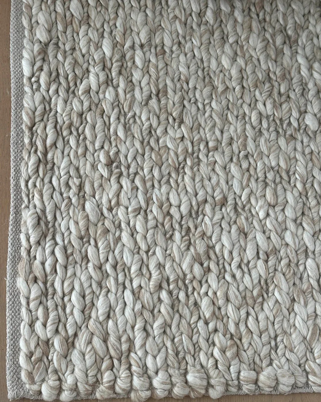 Colette Cream and Beige Marbled Wool Rug - Image 5
