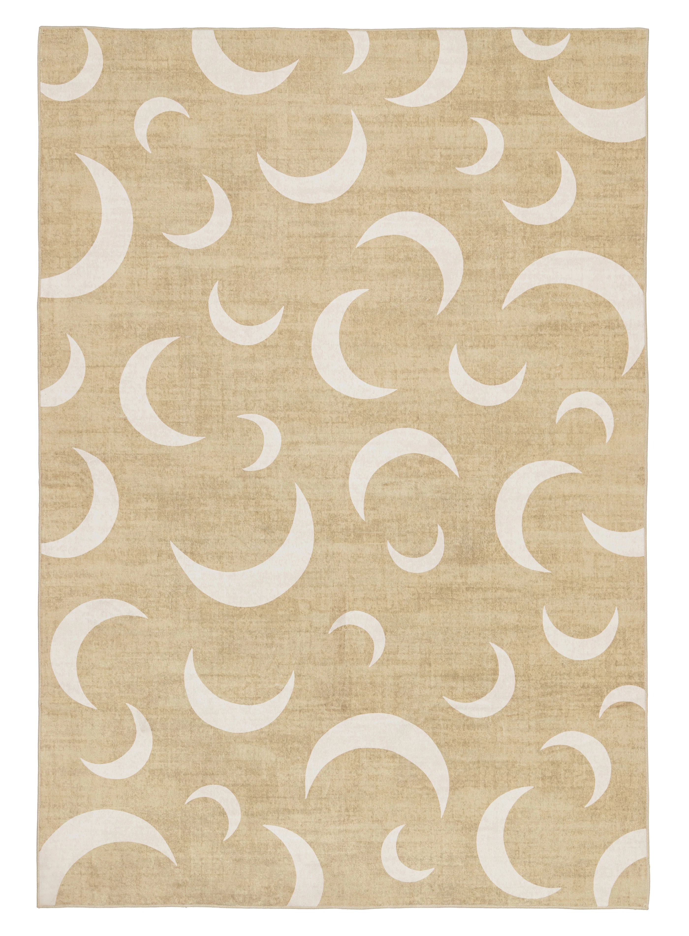 Copata Beige Cream Moon Washable Rug