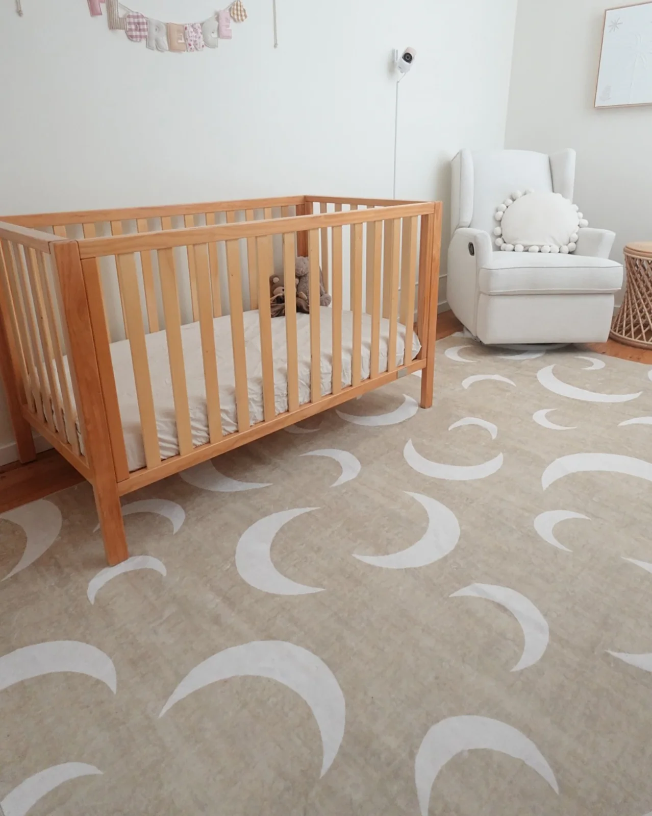 Copata Beige Cream Moon Washable Rug - Image 2
