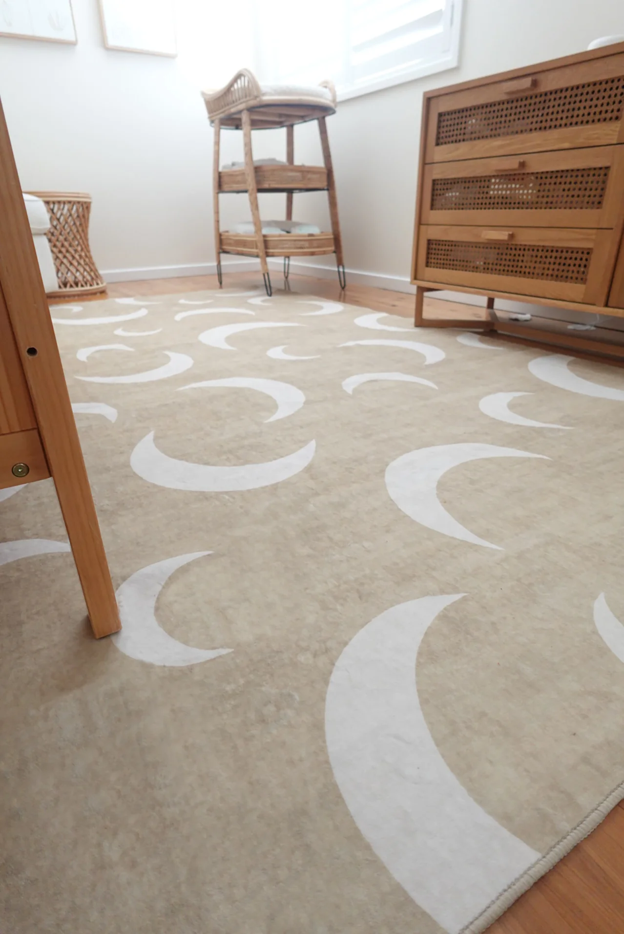 Copata Beige Cream Moon Washable Rug - Image 6