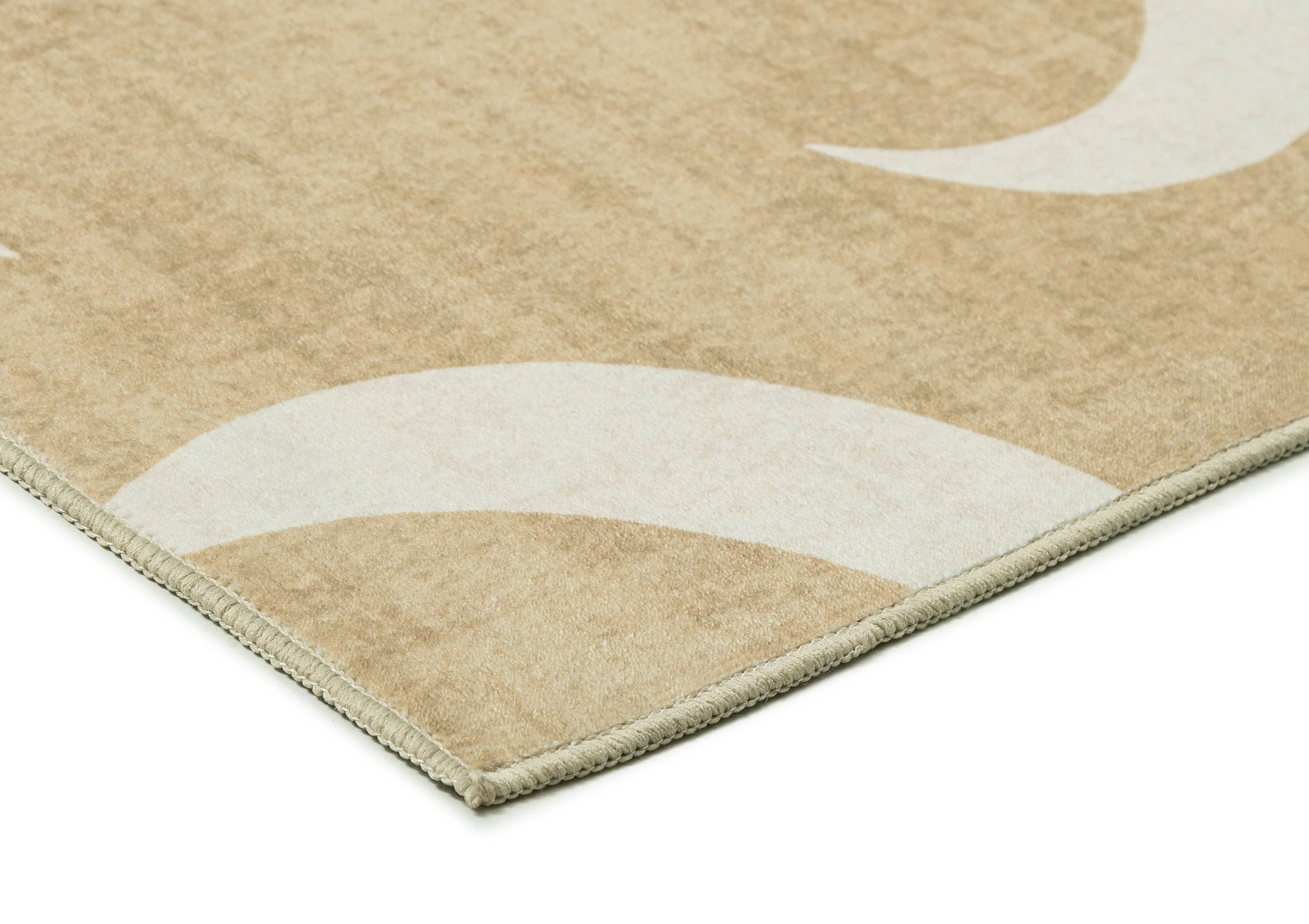 Copata Beige Cream Moon Washable Rug - Image 9
